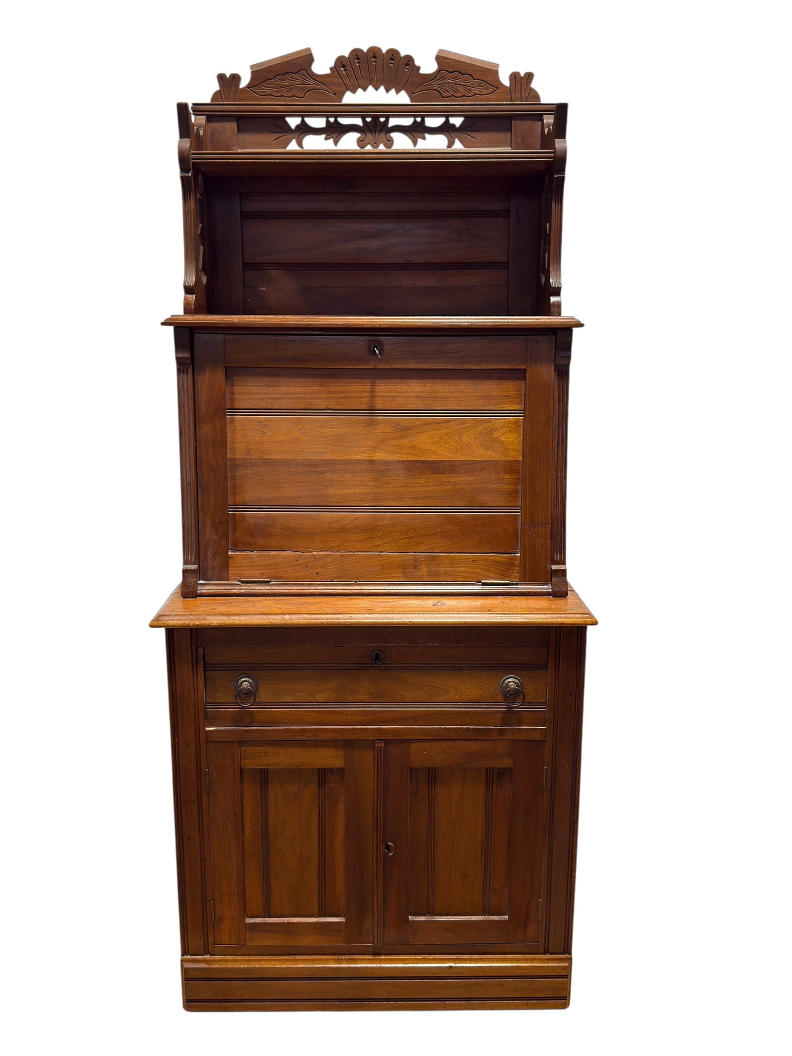 Victorian Eastlake Walnut Secretary Desk (1 of 13)