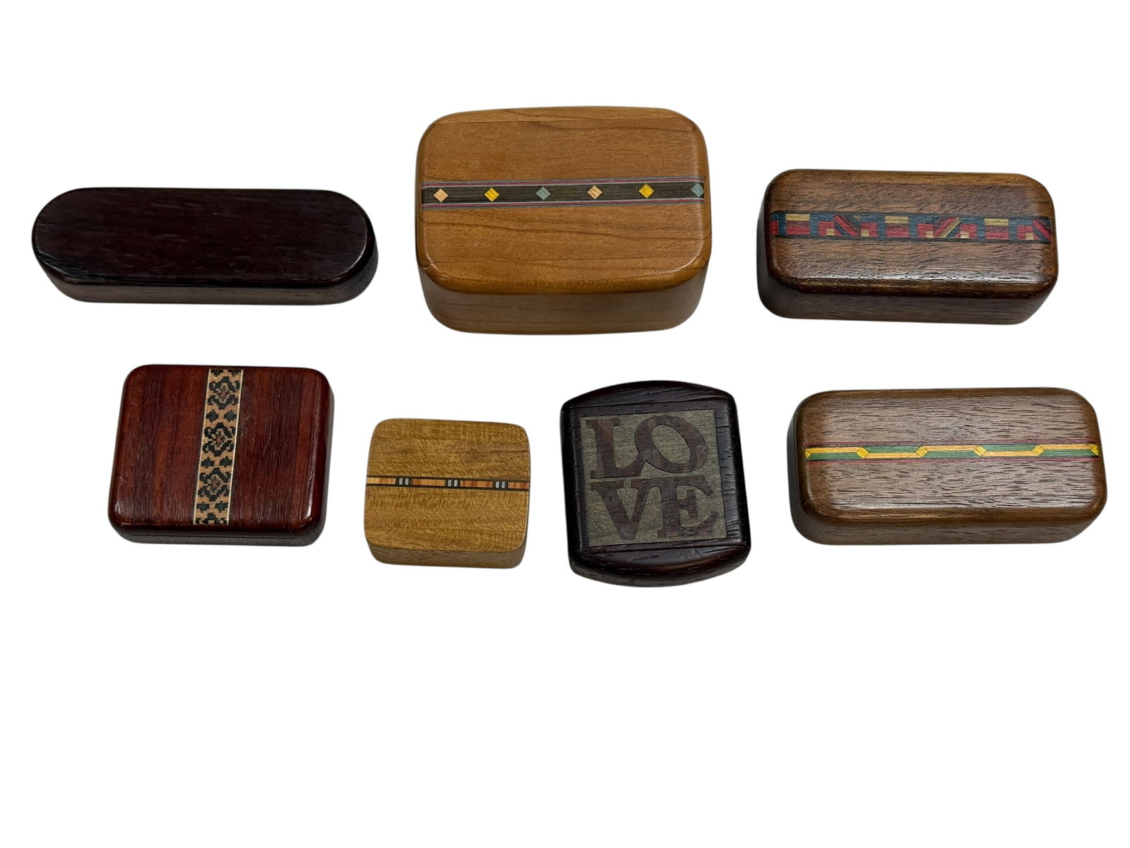 (7) Vintage Wooden Pill/Trinket Boxes (1 of 10)