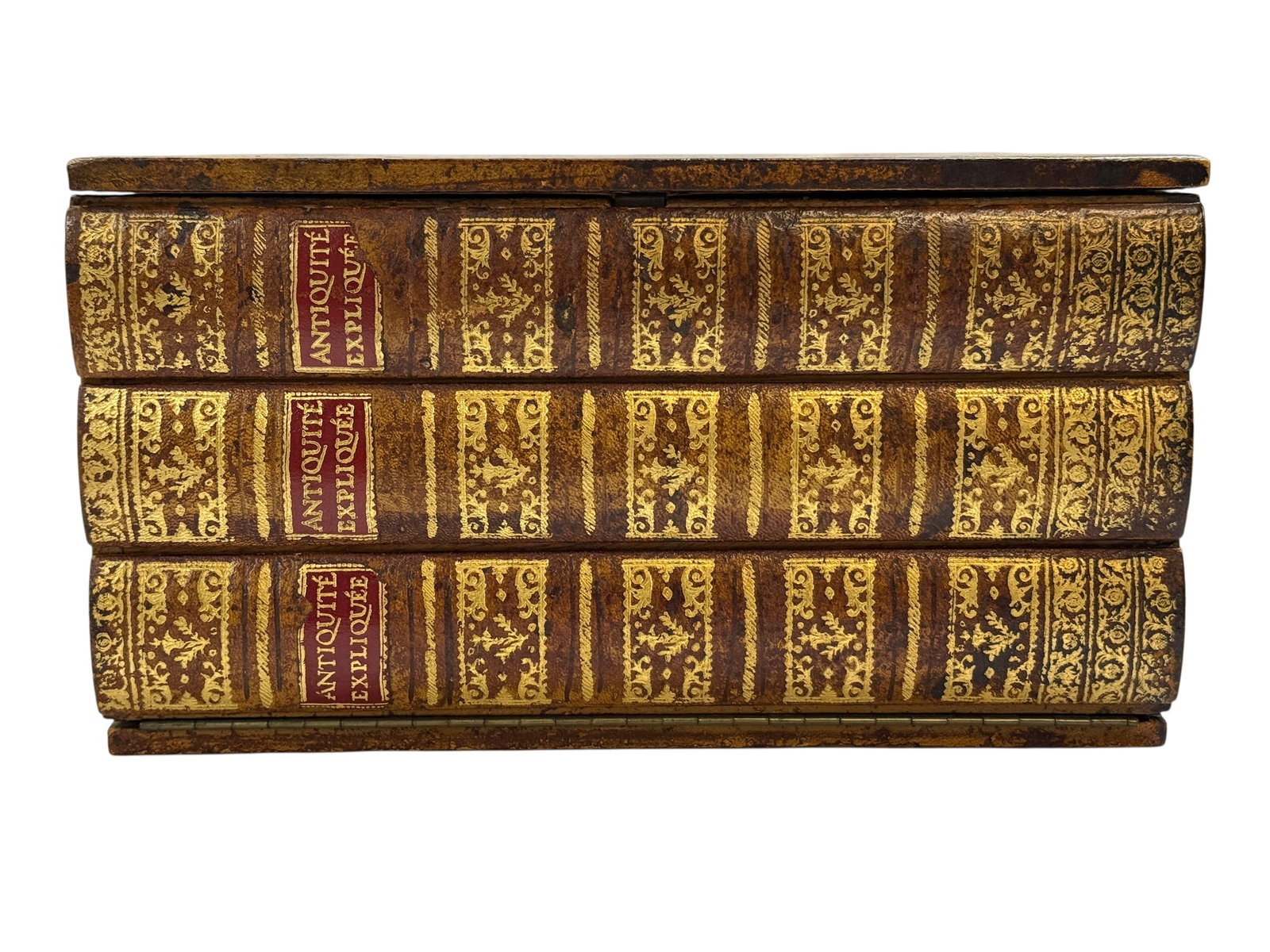 Italian Florentine Faux Leather Stacked Book Document Box (1 of 14)