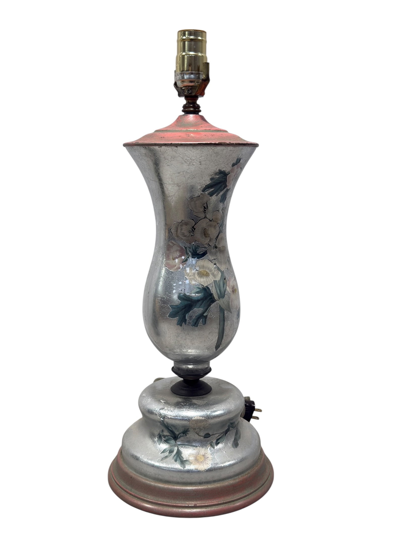 Hand-Painted Floral Reverse Painted Table Lamp (1 of 6)