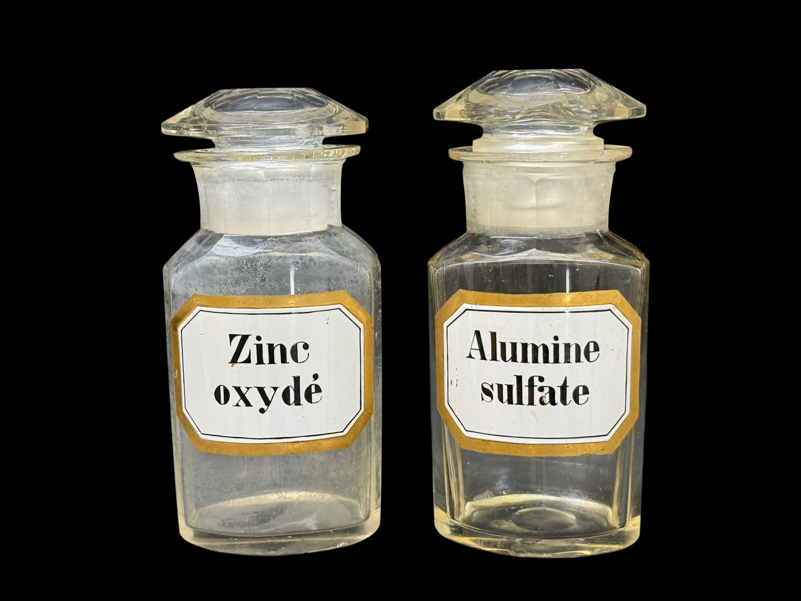 Pair of Antique French Glass Apothecary Bottles (1 of 6)