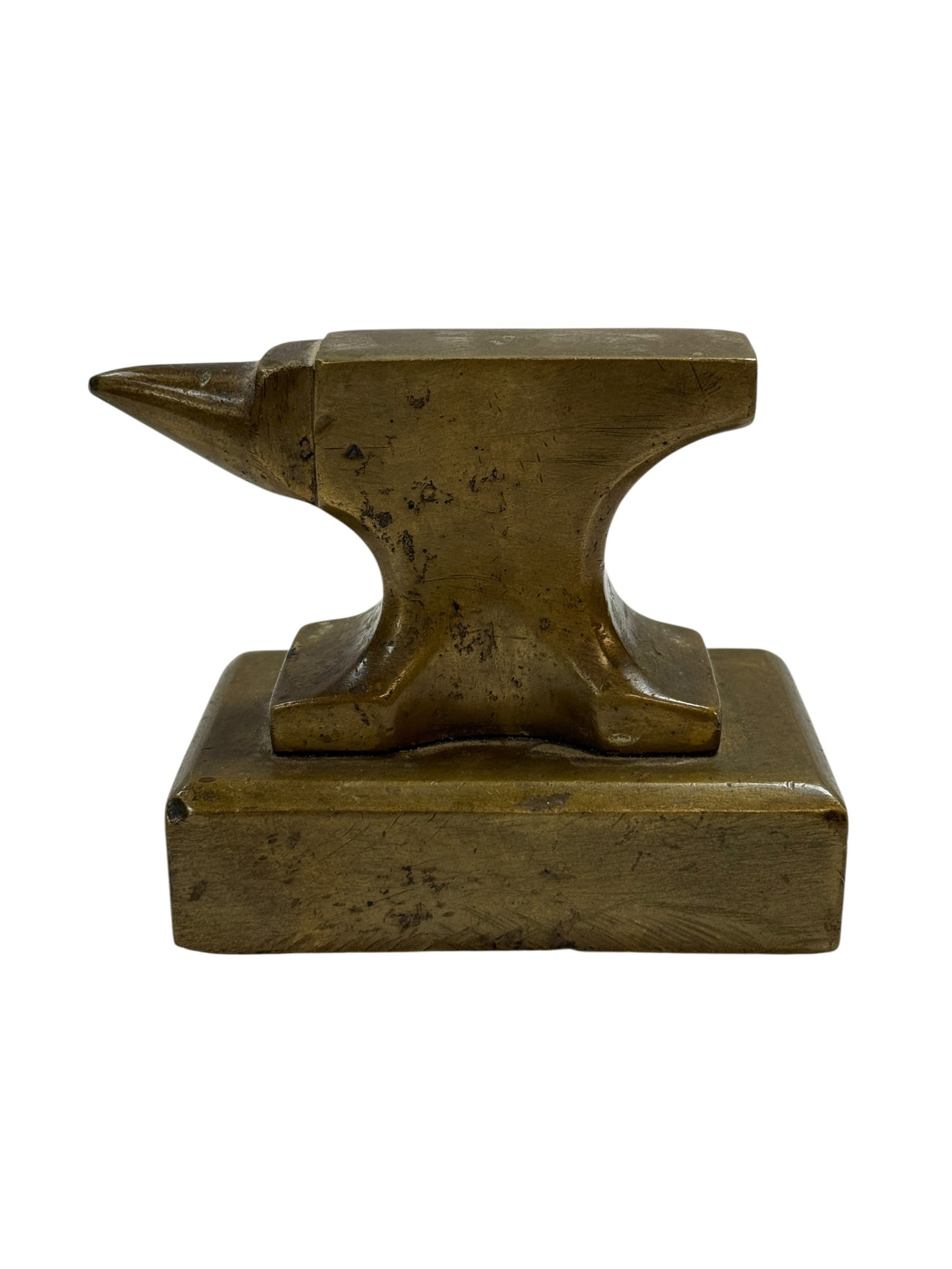 Vintage Solid Bronze Miniature Blacksmith Anvil Desk Paperweight (1 of 7)