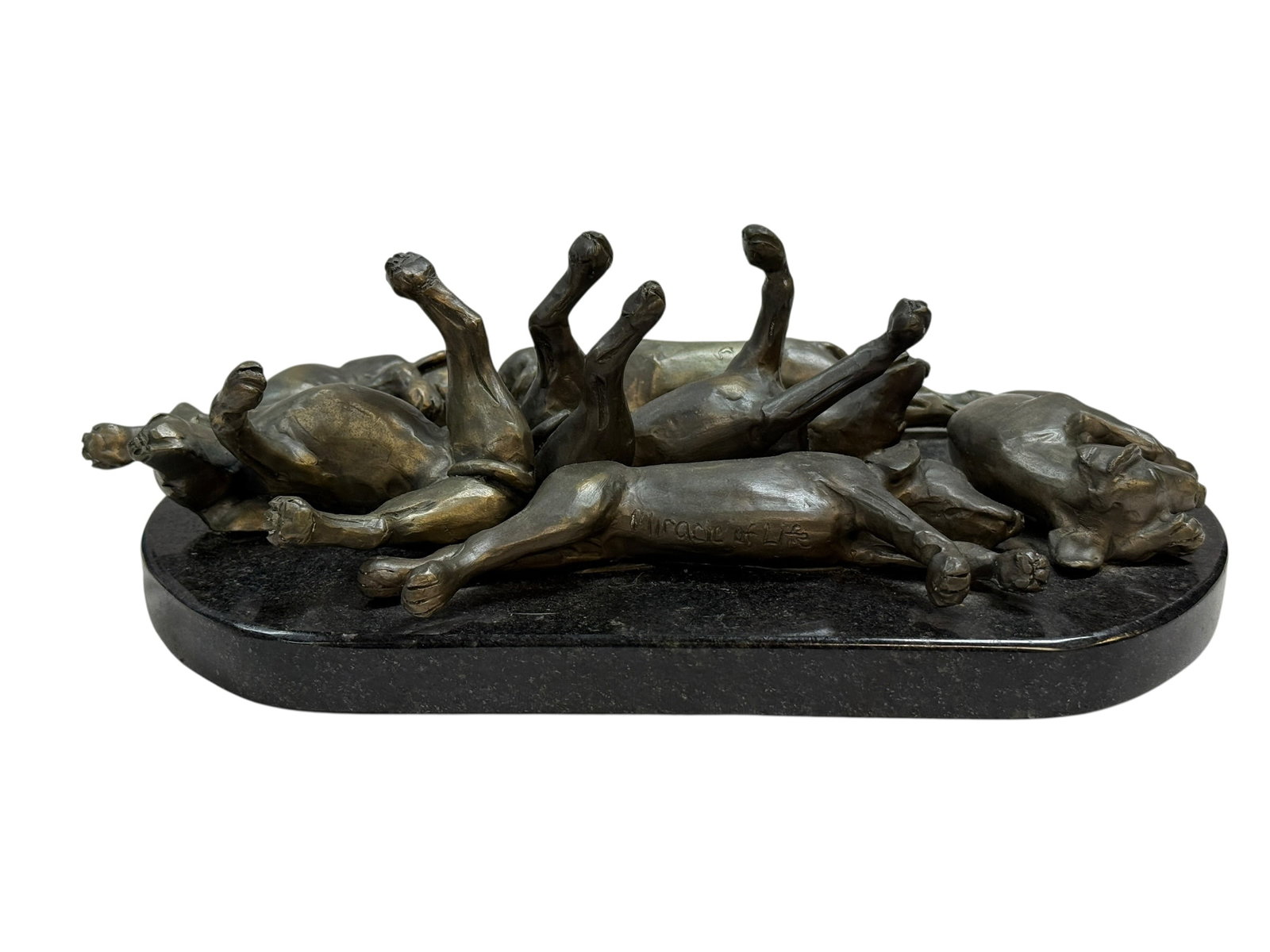 Cast Lead Sculpture Titled "Miracle of Life" (1 of 8)