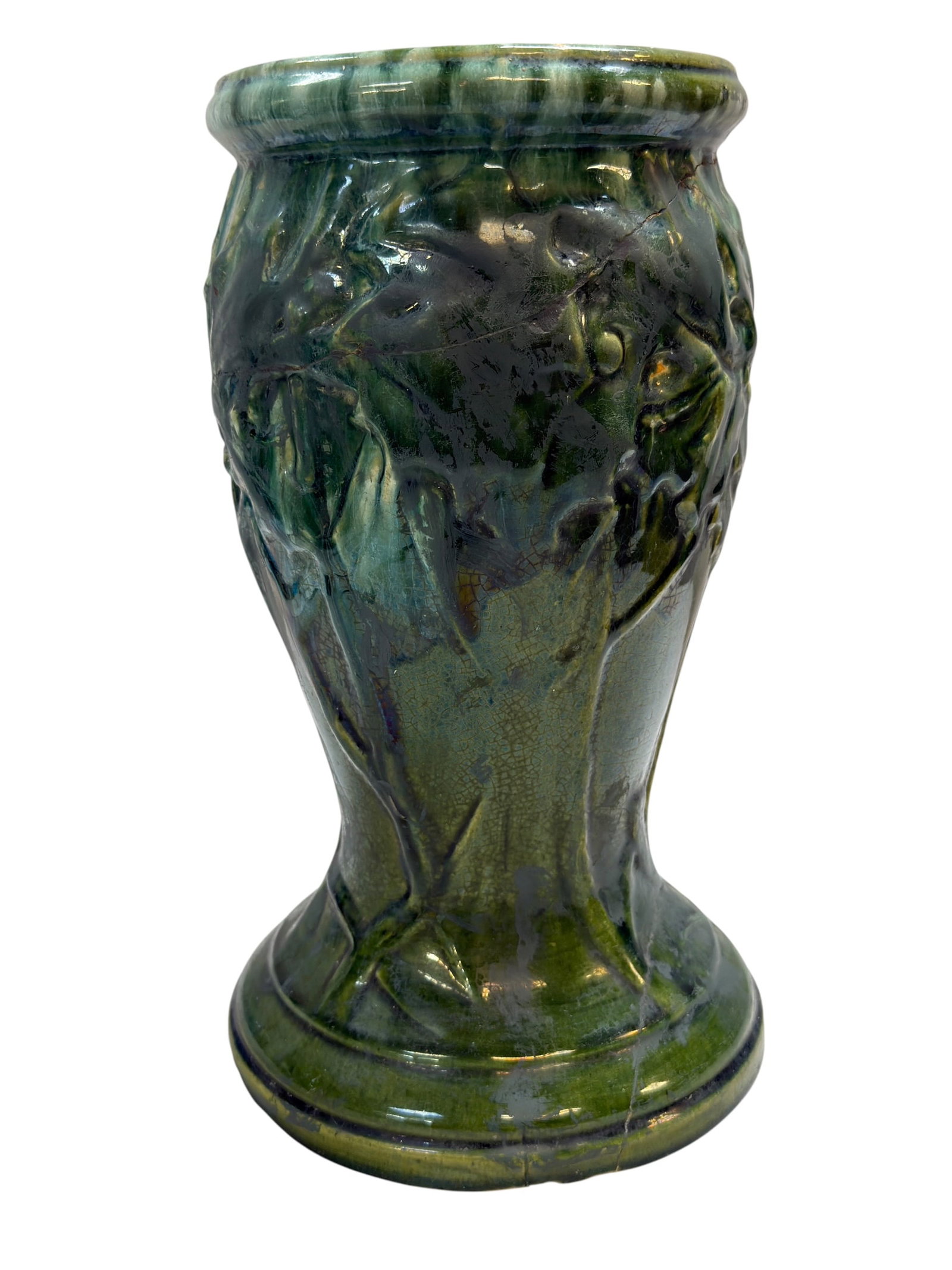 Vintage Green Glazed Ceramic Art Pottery Pedestal (1 of 10)