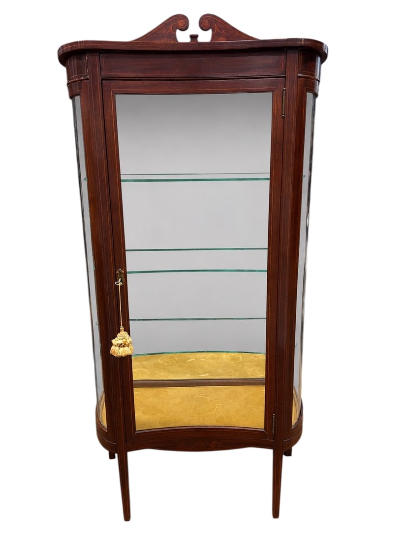 Federal Style Concave Front Curio Display Cabinet (1 of 9)