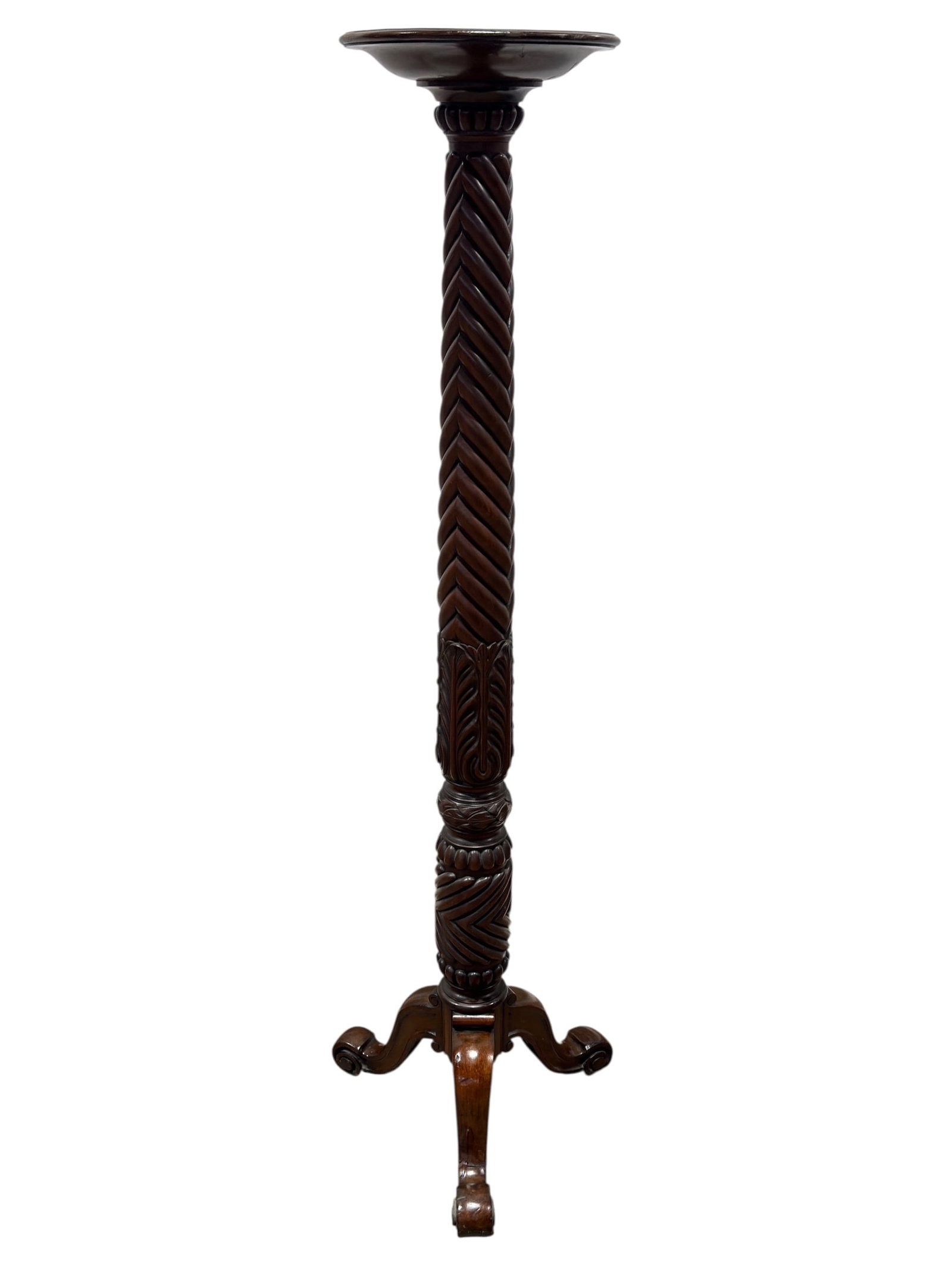 Mahogany Pedestal Plant Stand (1 of 7)