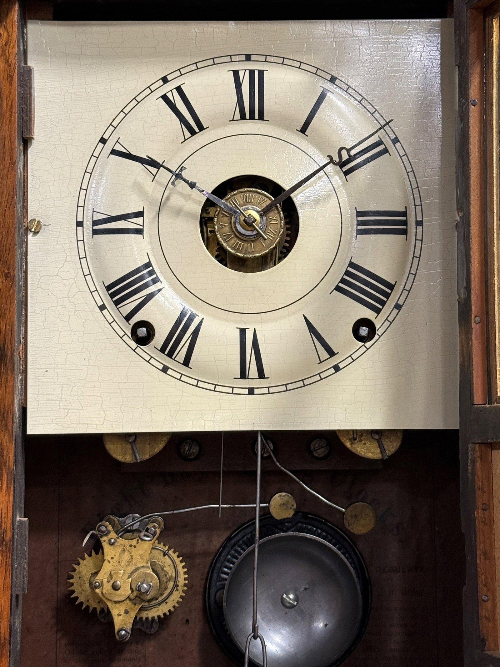 Antique Seth Thomas Column Wall Clock - 4