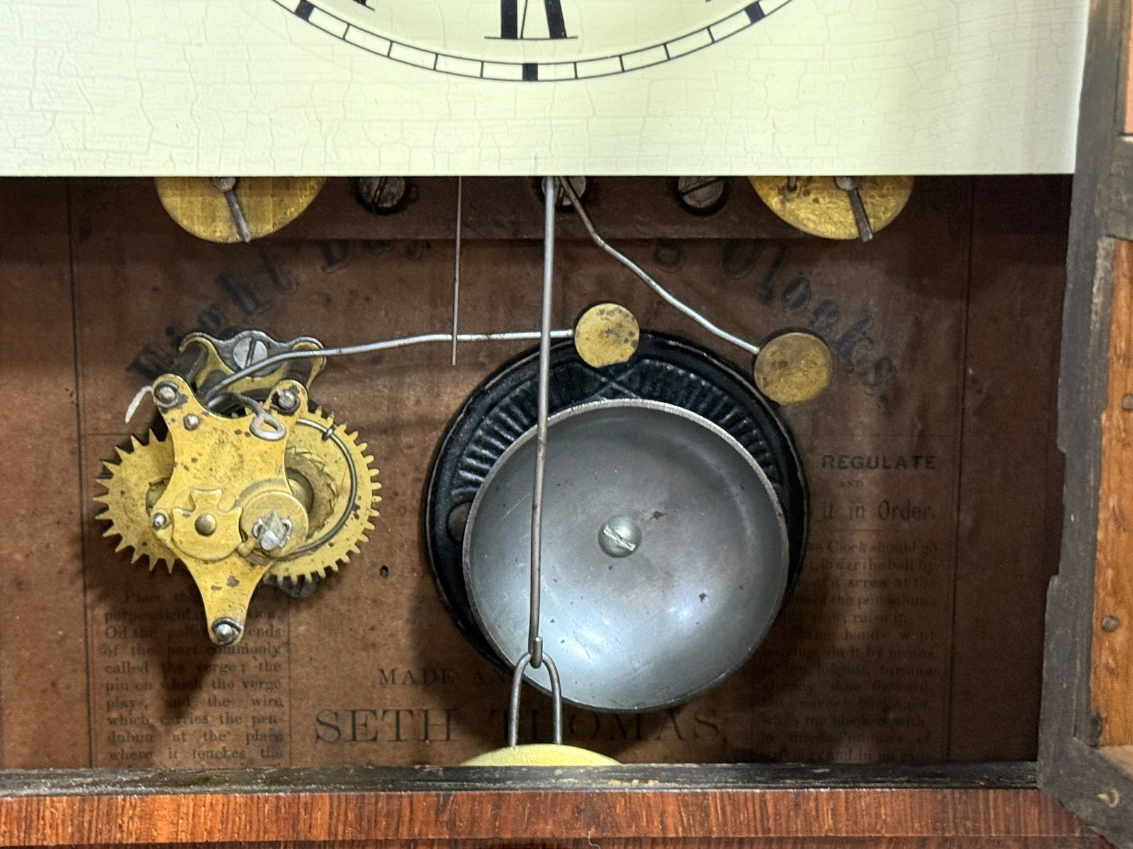 Antique Seth Thomas Column Wall Clock - 5