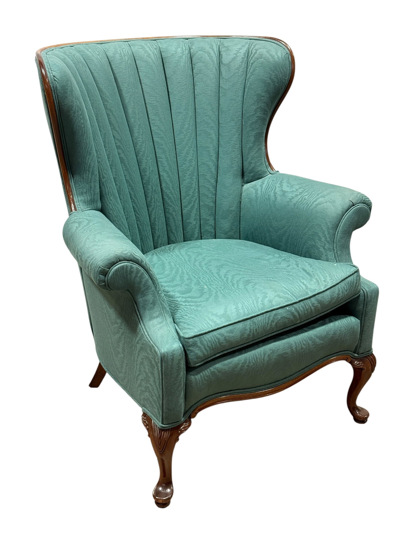 Vintage Chippendale Style Channel Wingback Chair (1 of 9)