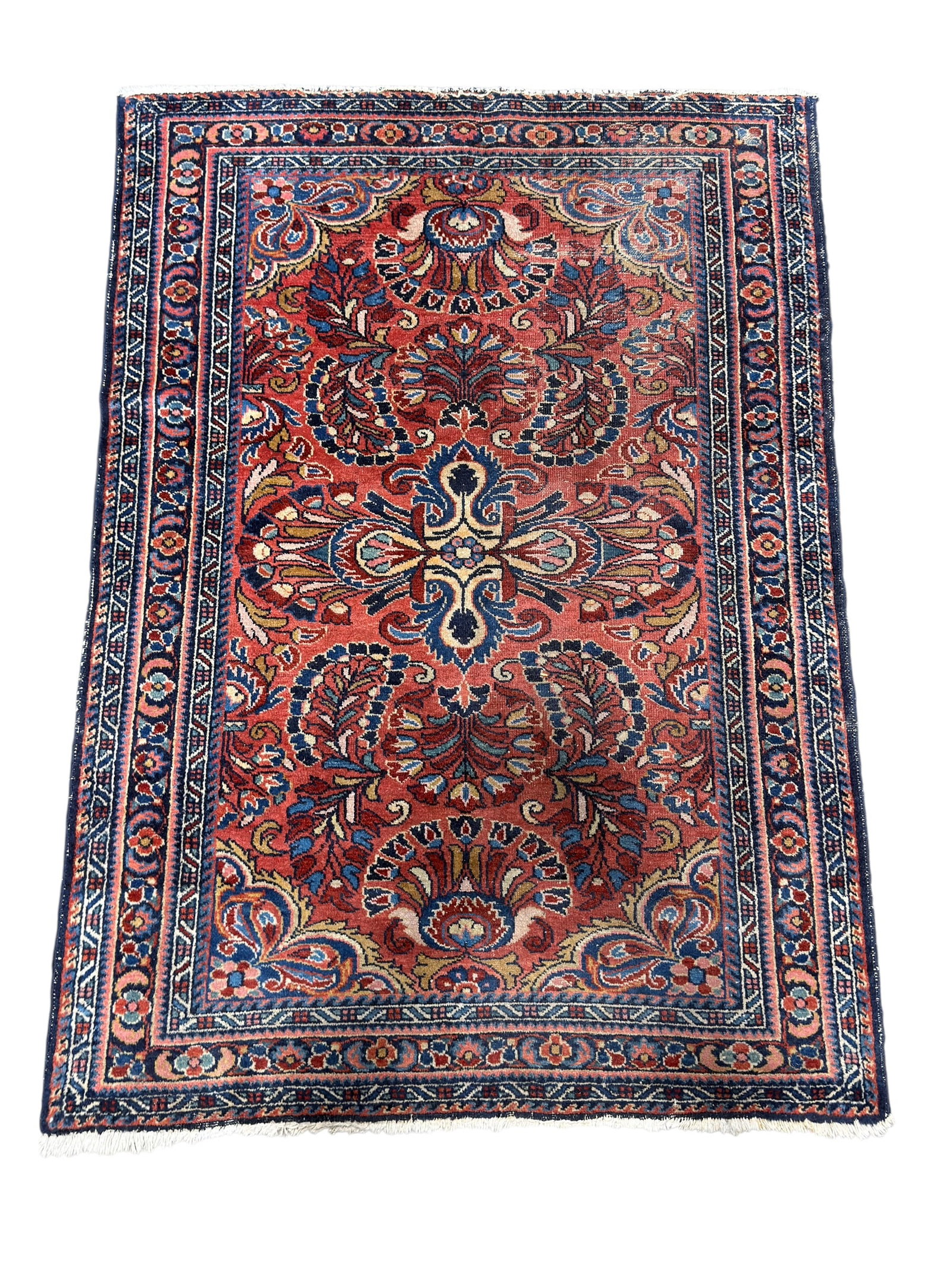 Antique Persian Sarouk Wool Area Rug (1 of 4)