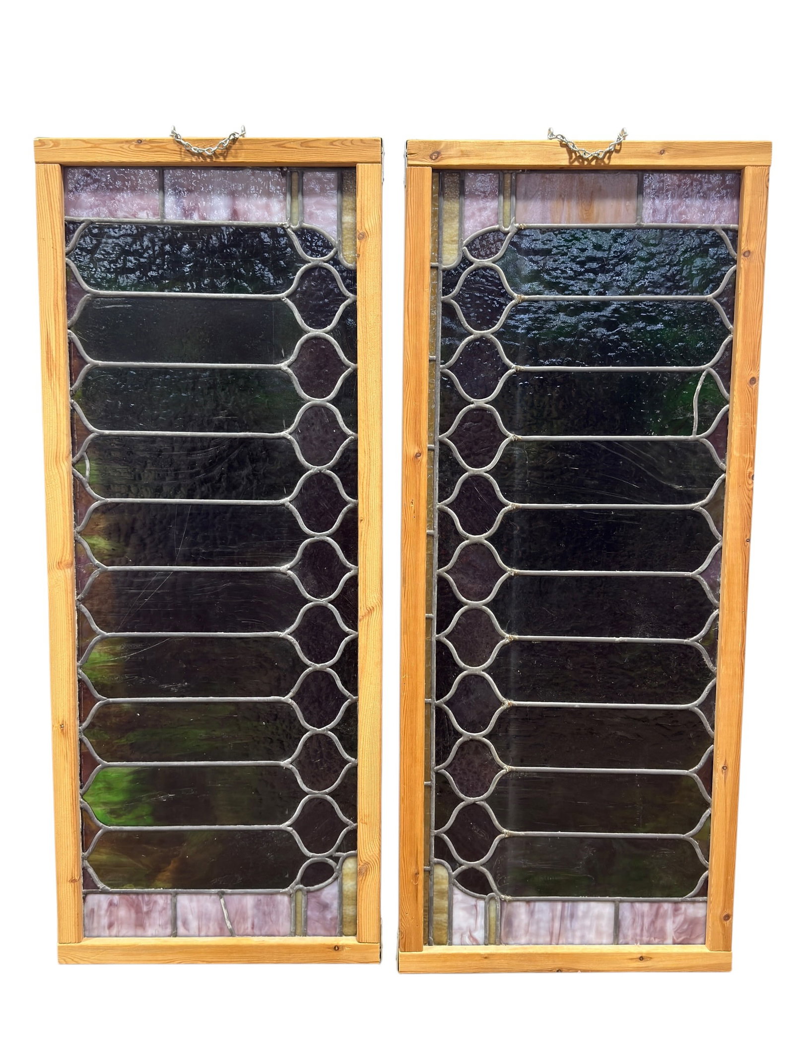 Pair of Vintage Framed Stained Glass Windows (1 of 8)