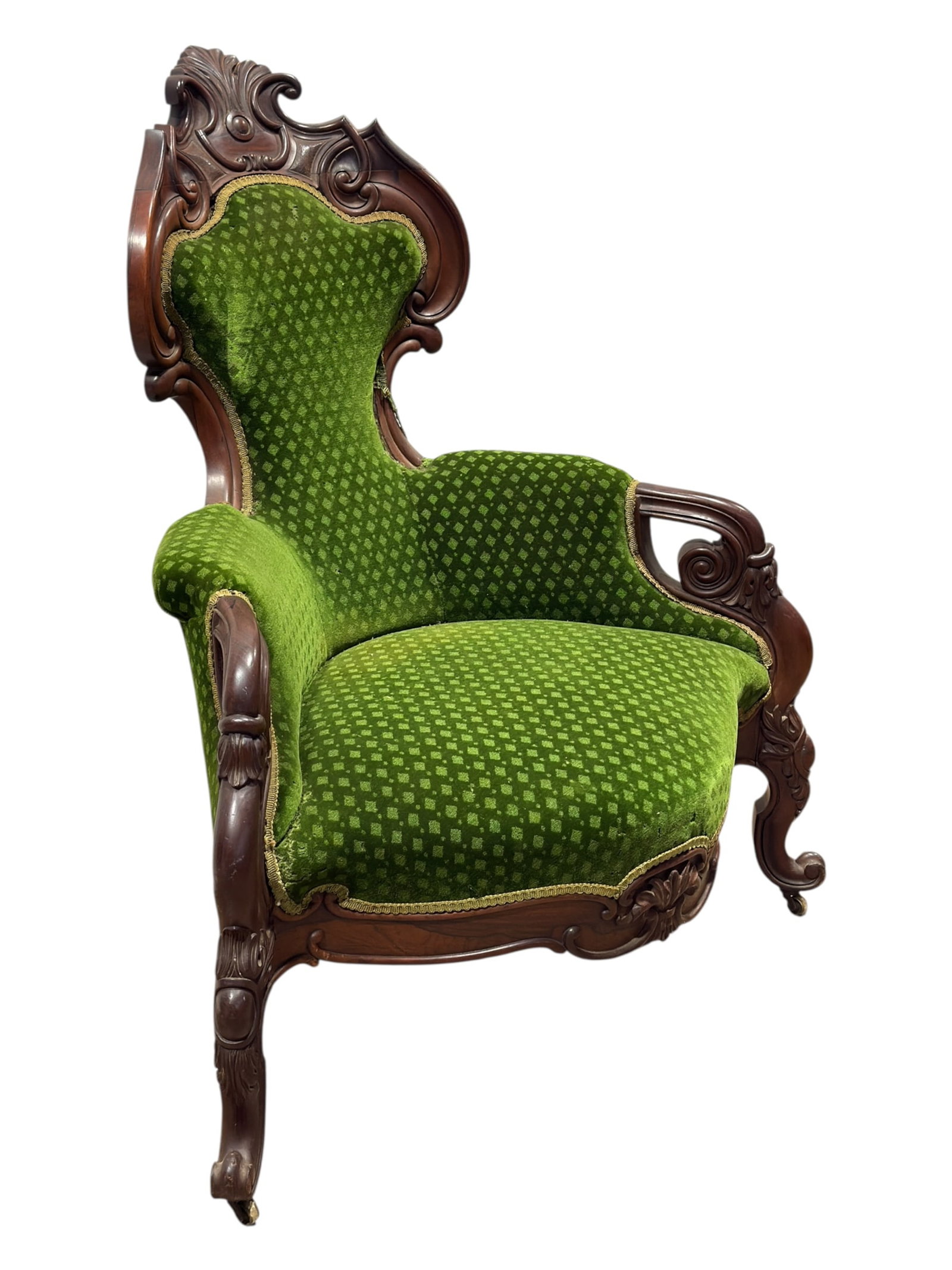 Victorian Carved Walnut Rococo Revival Parlor Chair (1 of 16)