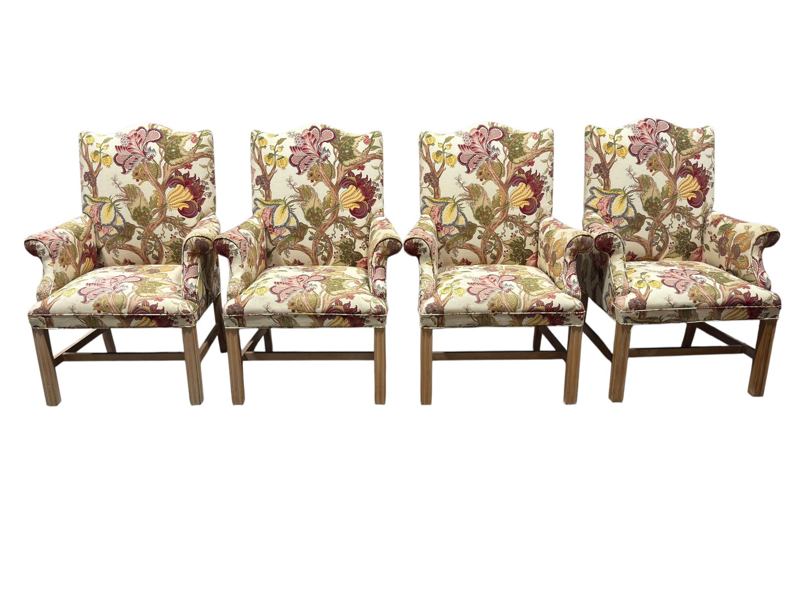 Set of 4 Chintz Upholstered Armchairs (1 of 7)