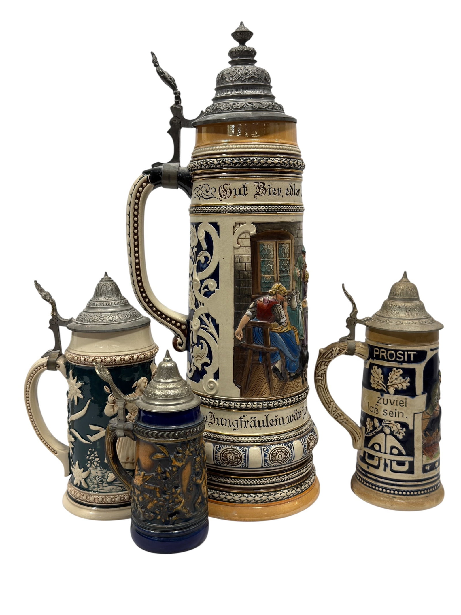 Collection of Four German Beer Steins (1 of 20)