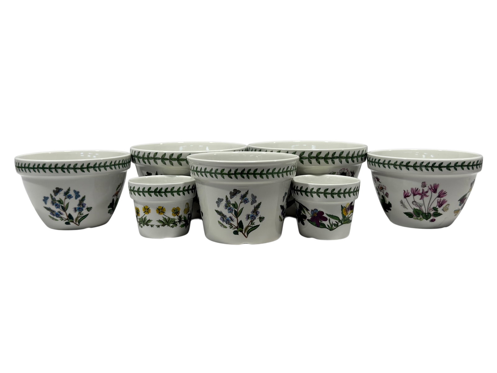 (7Pc) Portmeirion "The Botanic Garden" Nesting Bowl and Planter Group (1 of 12)