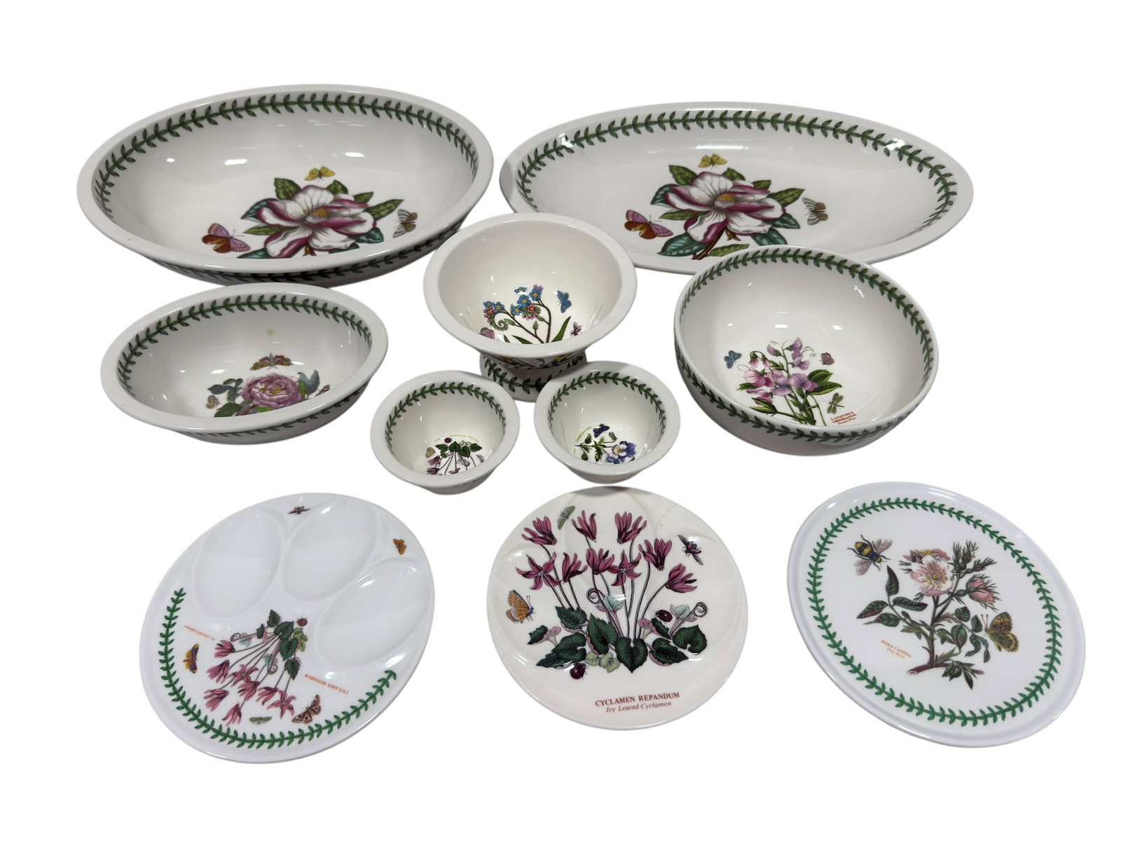 (10Pc) Portmeirion "The Botanic Garden" Bowl Assortment w/ Melamine Trivets (1 of 11)