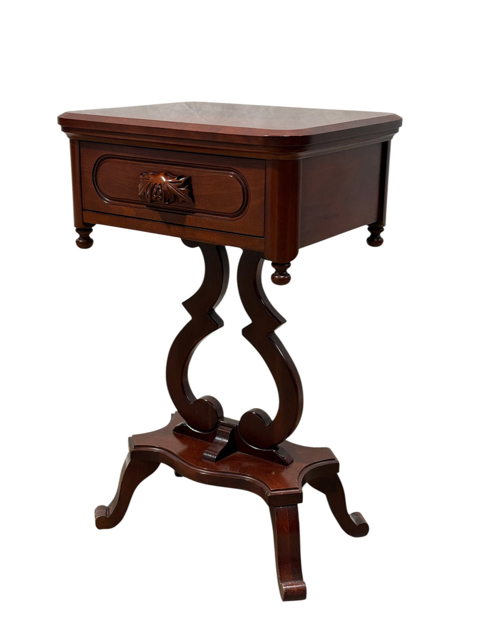 Davis Cabinet Company Lyre-Base Solid Wood Accent Table (1 of 10)