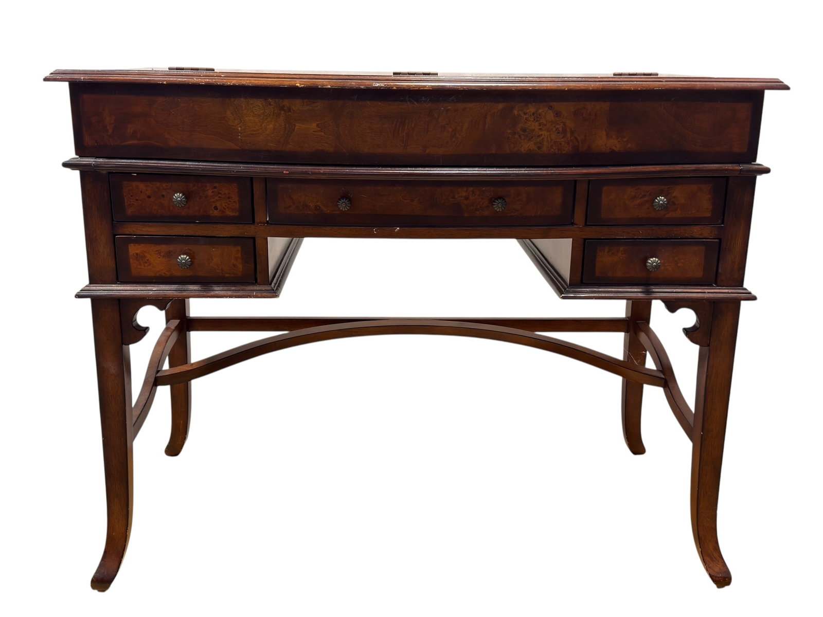 Late 20th C. Accents Beyond Burlwood Flip Top Writing Desk (1 of 14)