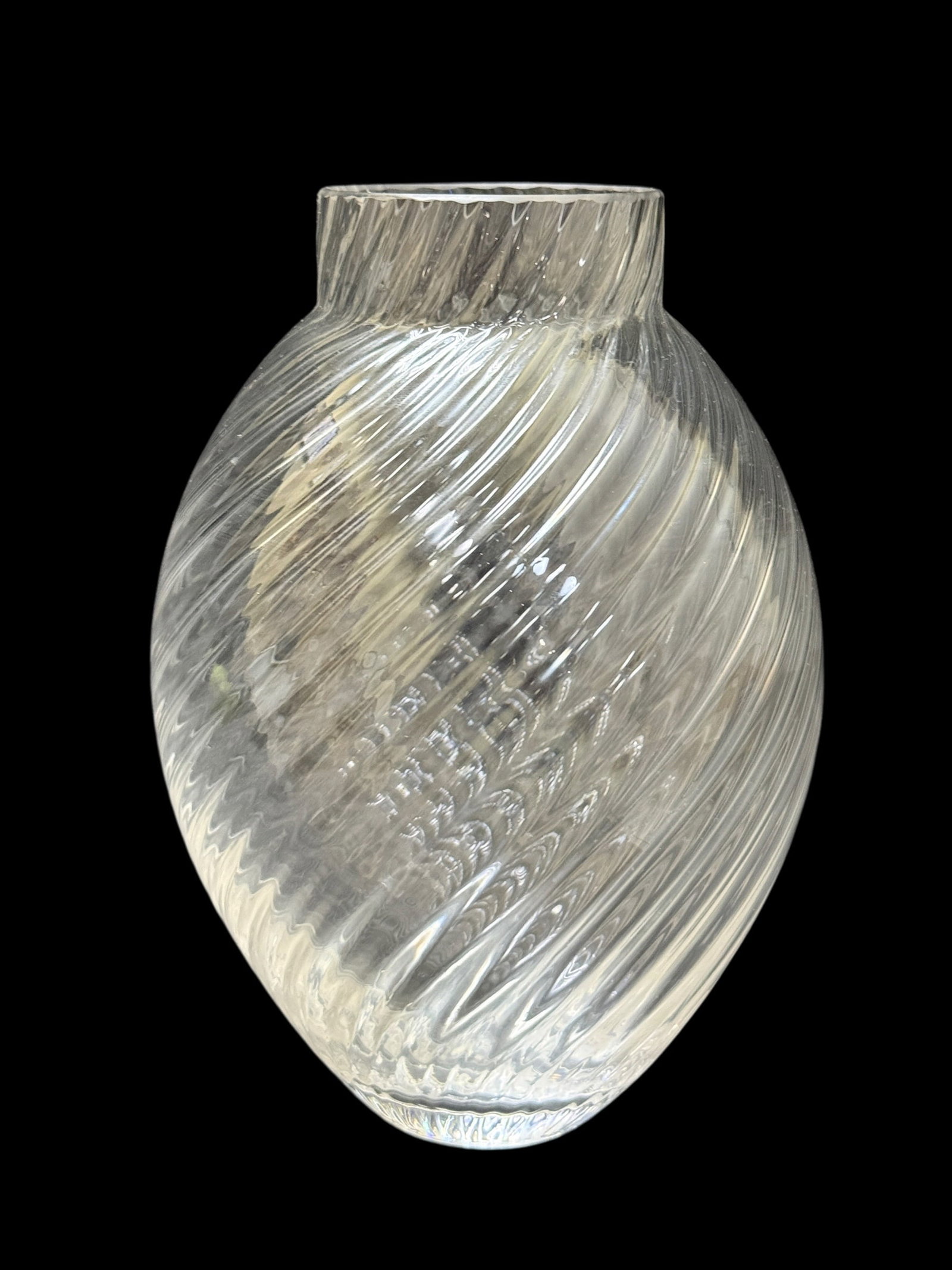 Tiffany & Co. Clear Crystal Optic Swirl Vase (1 of 5)