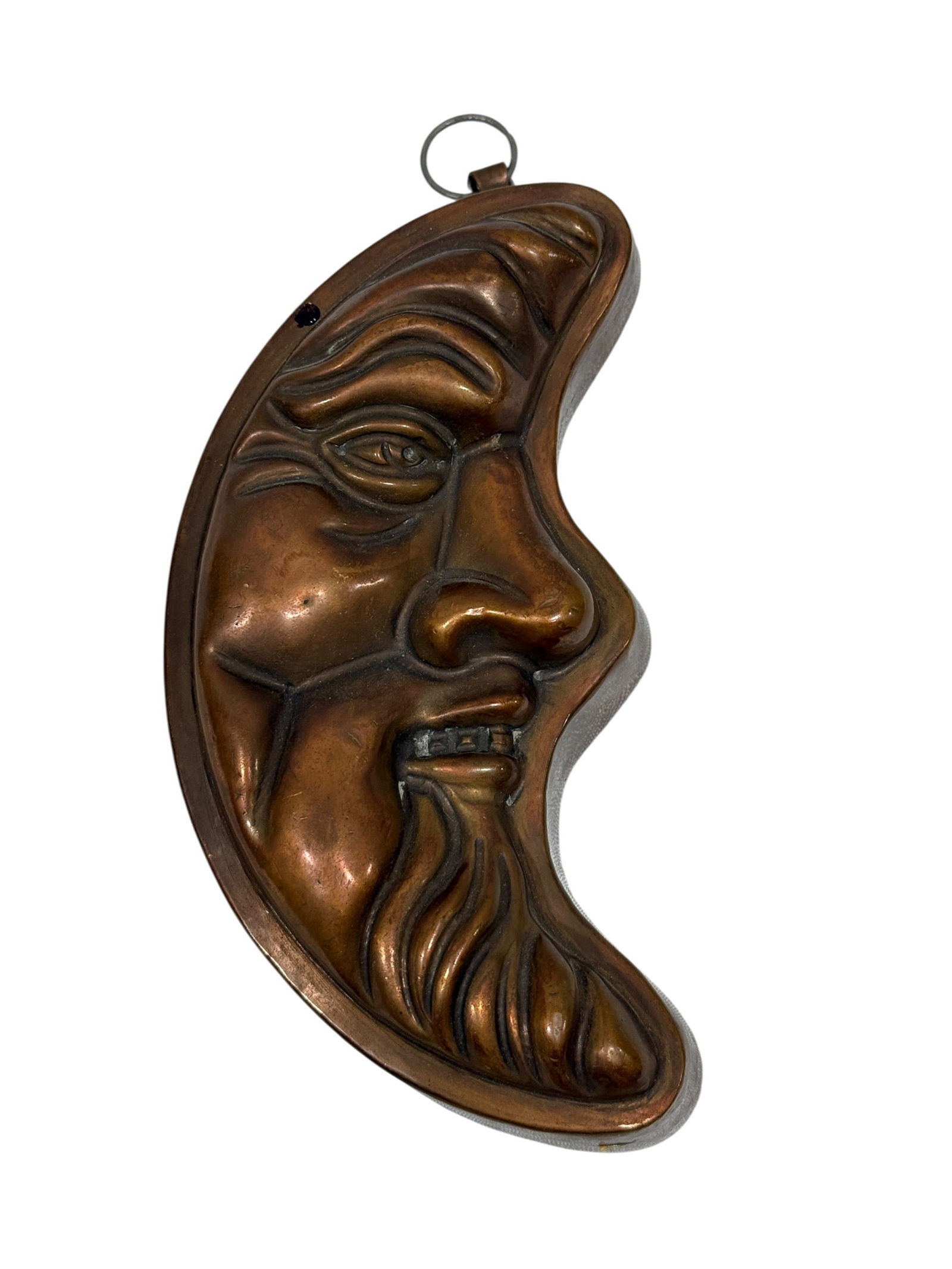Antique Copper Crescent Moon Face Gesetzlich Geshutzt Mold (1 of 5)