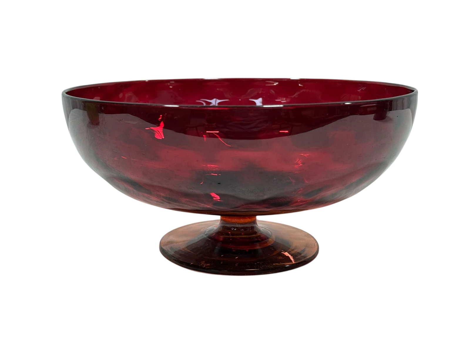 Libbey Amberina Glass Pedestal Bowl (1 of 8)