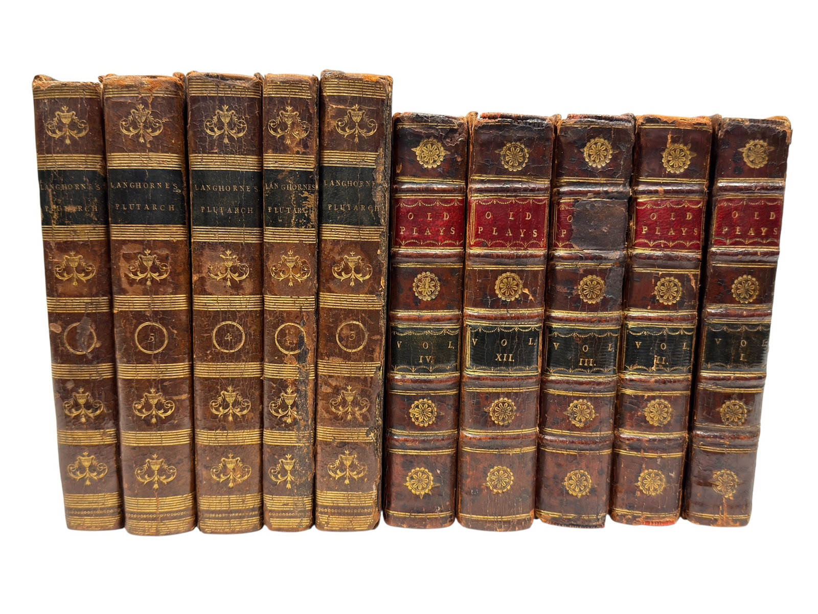 (10) Antique Leather Bound Volumes (1 of 8)
