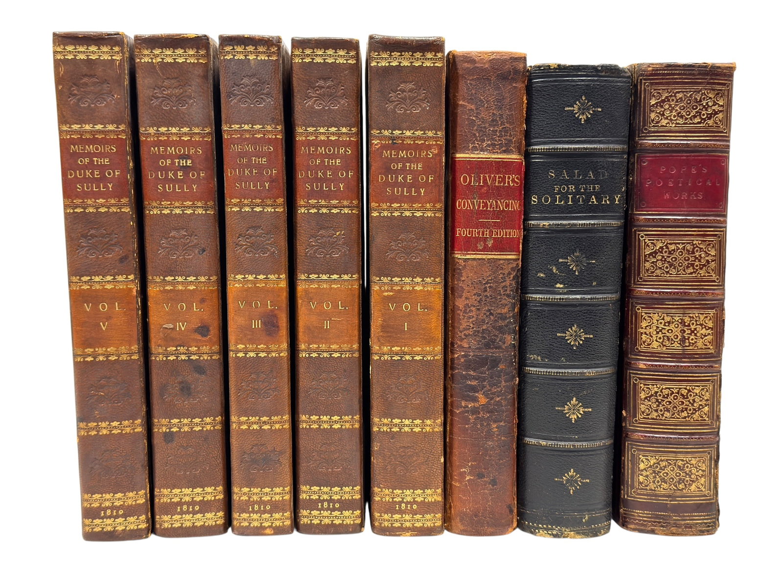 Collection of 8 Antique Leather Bound Books (1 of 9)