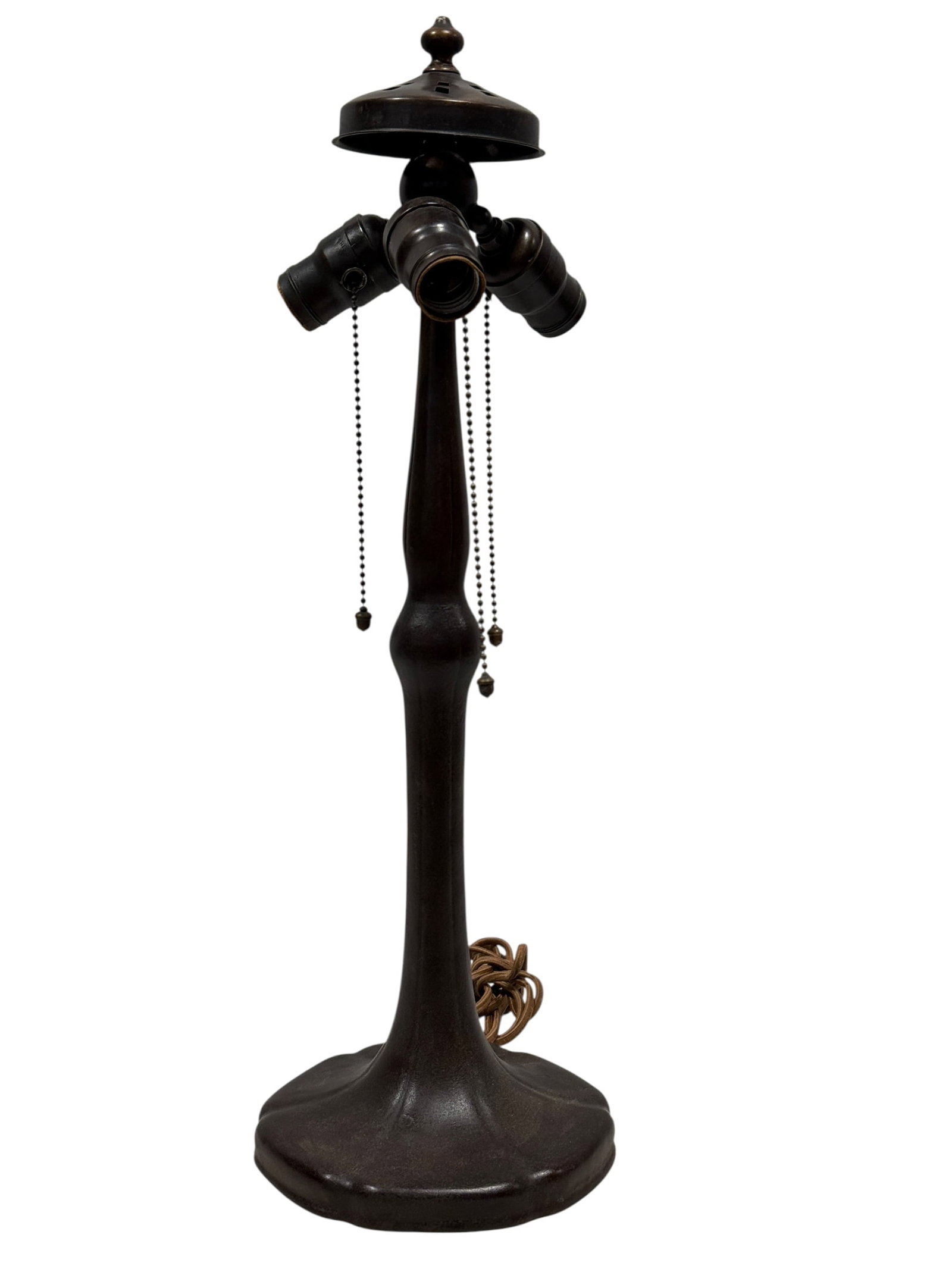 Handel Early 20th Century Patinated Metal Two-Light Table Lamp (1 of 6)