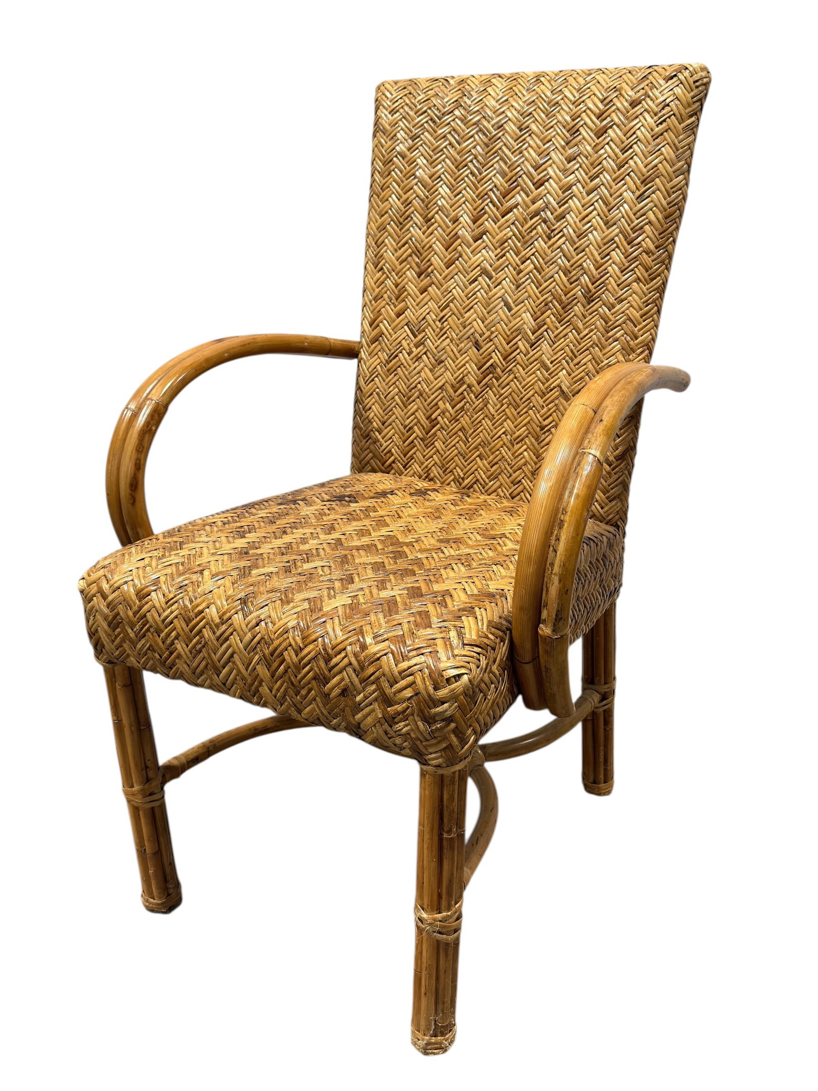 Vintage Woven Rattan & Bamboo Armchair (1 of 11)