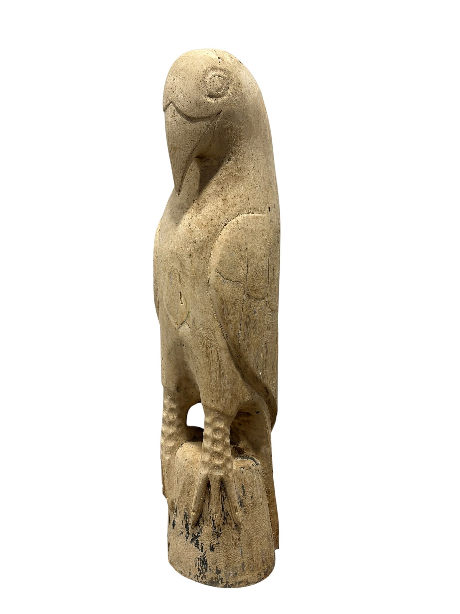 Contemparary Carved Wood Wading Bird Folk Art Sculpture (1 of 14)