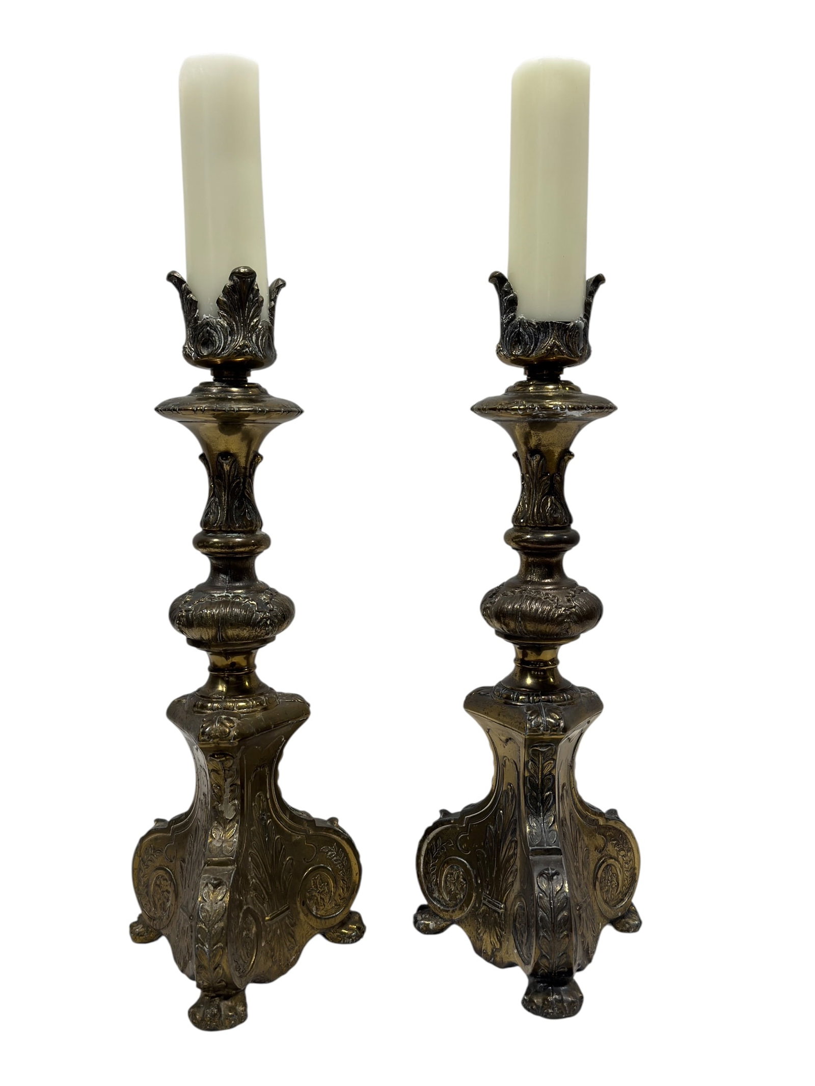 Cambridge Gilt Bronze Rococo Revival Candlesticks, Pair (1 of 9)