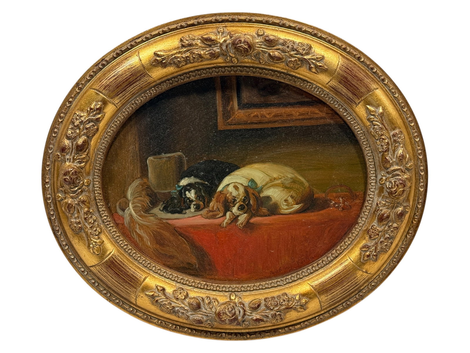 Anthony Barham (British/American, 20th/21st C.) Cavalier King Charles Spaniels, Oil on Canvas (1 of 8)