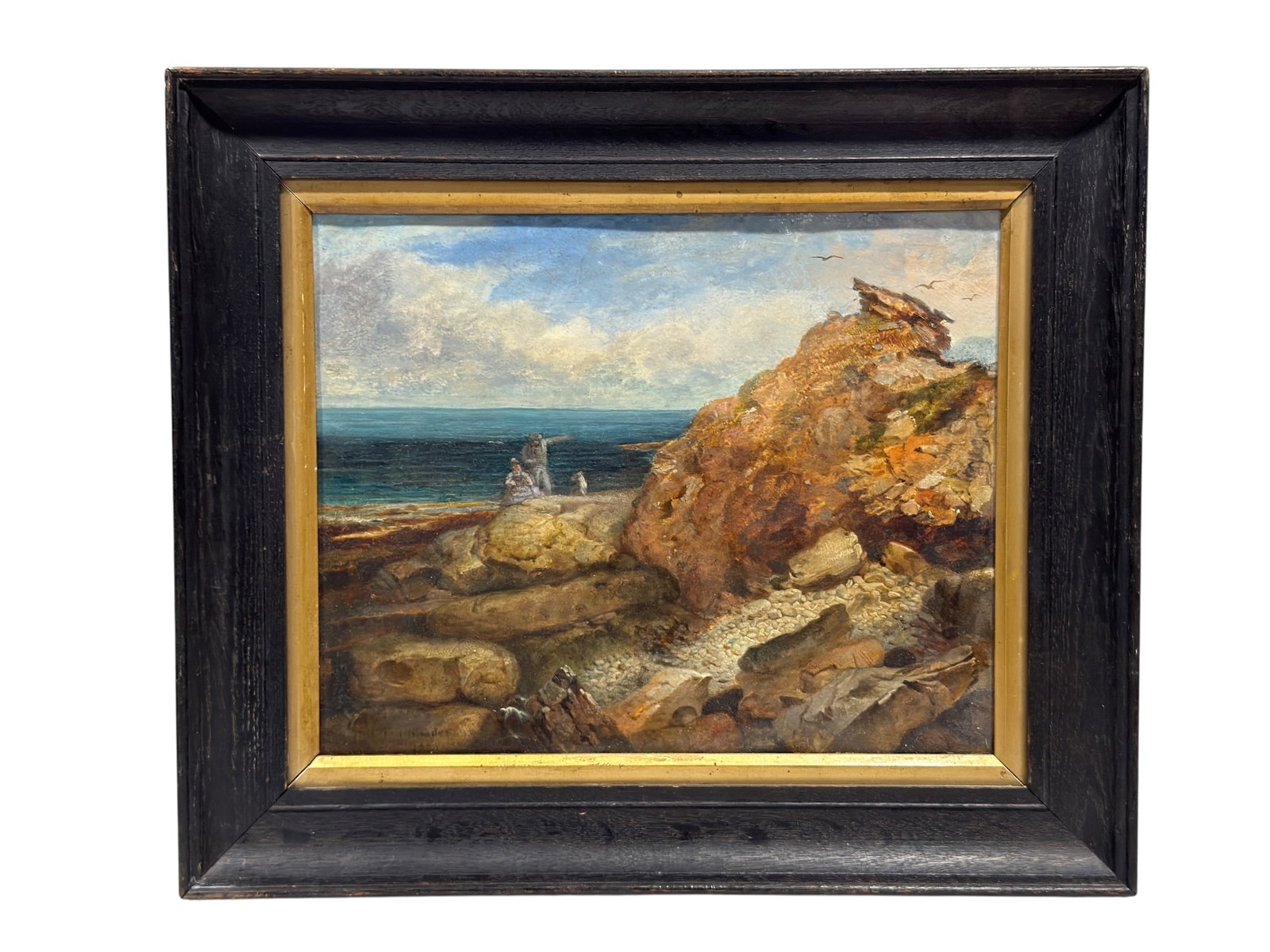James William Giles (1801–1870), Coastal Landscape with Figures, Signed (1 of 8)