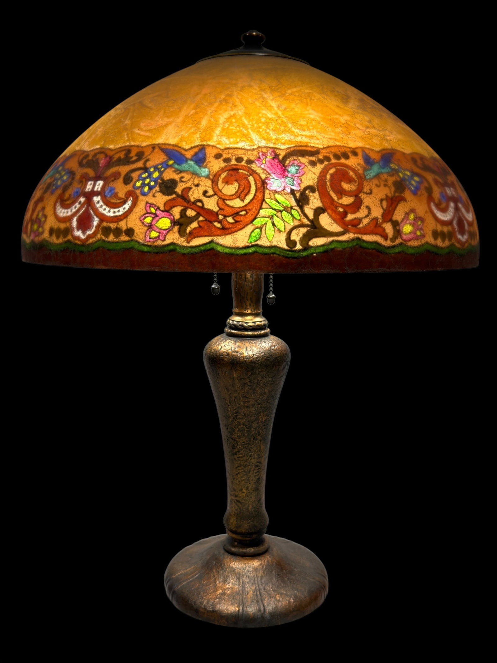 Handel Early 20th Century Rare Persian Border Reverse-Painted Table Lamp (1 of 10)