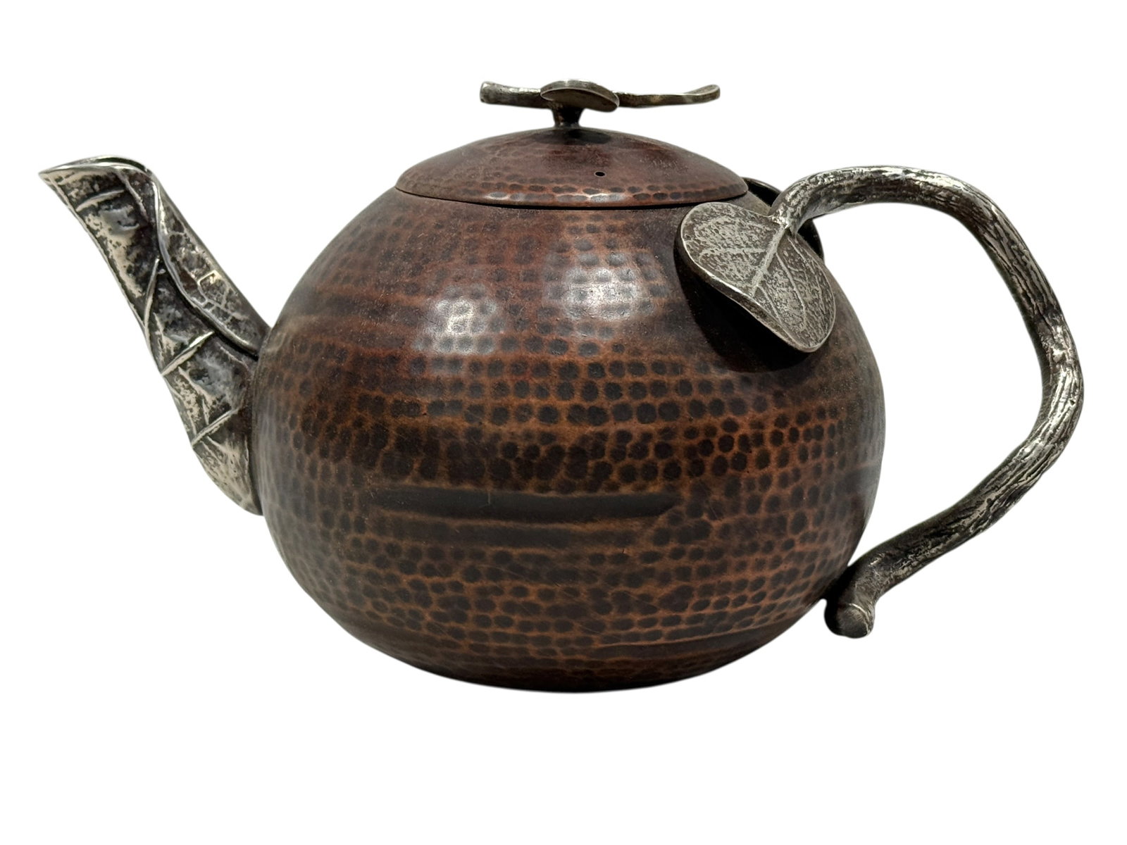 Tiffany & Co. Arts & Crafts Hammered Copper and Mixed-Metal Teapot (1 of 11)