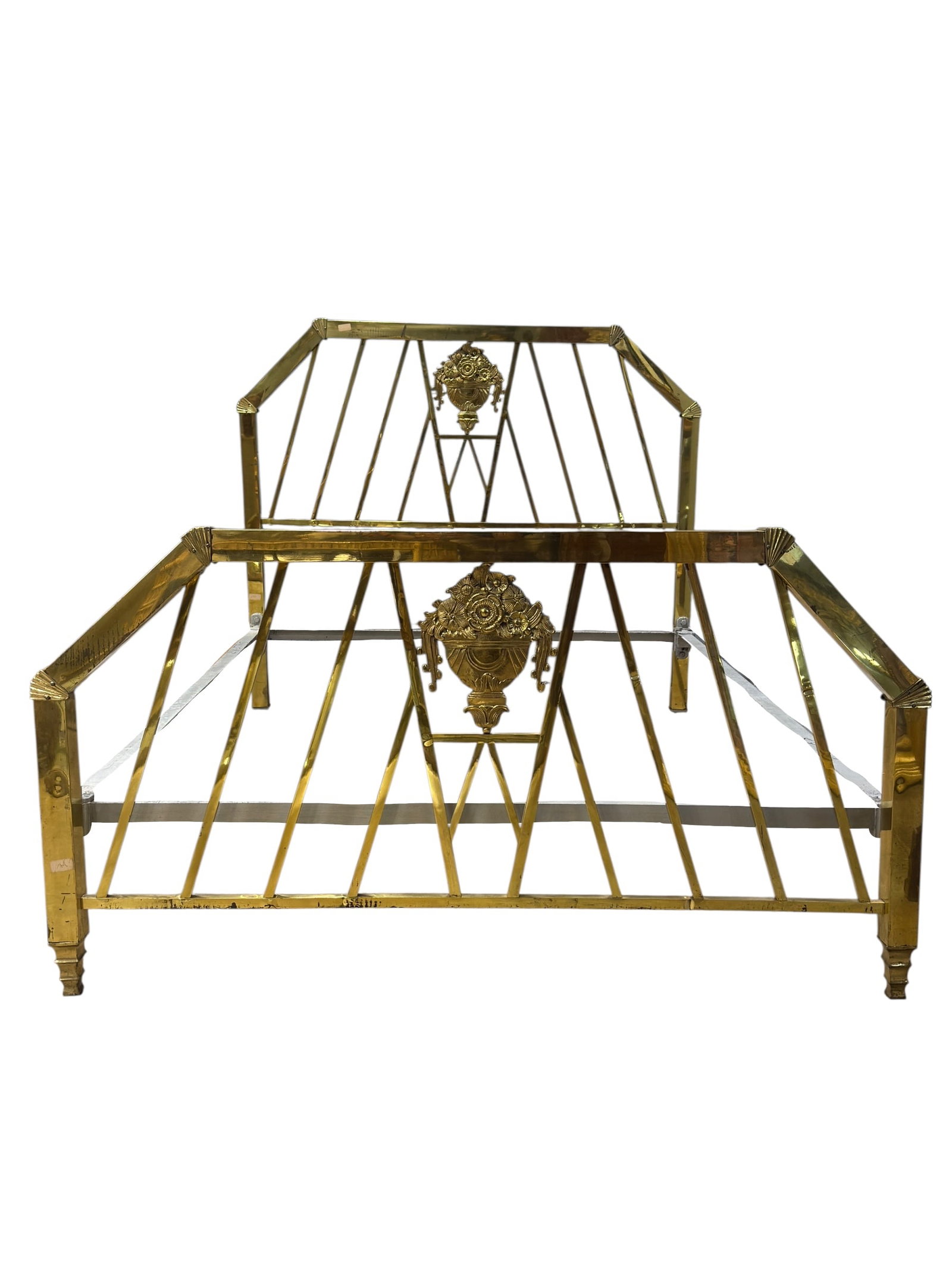 Vintage Louis XVI Style Brass Full-Size Bed Frame (1 of 10)