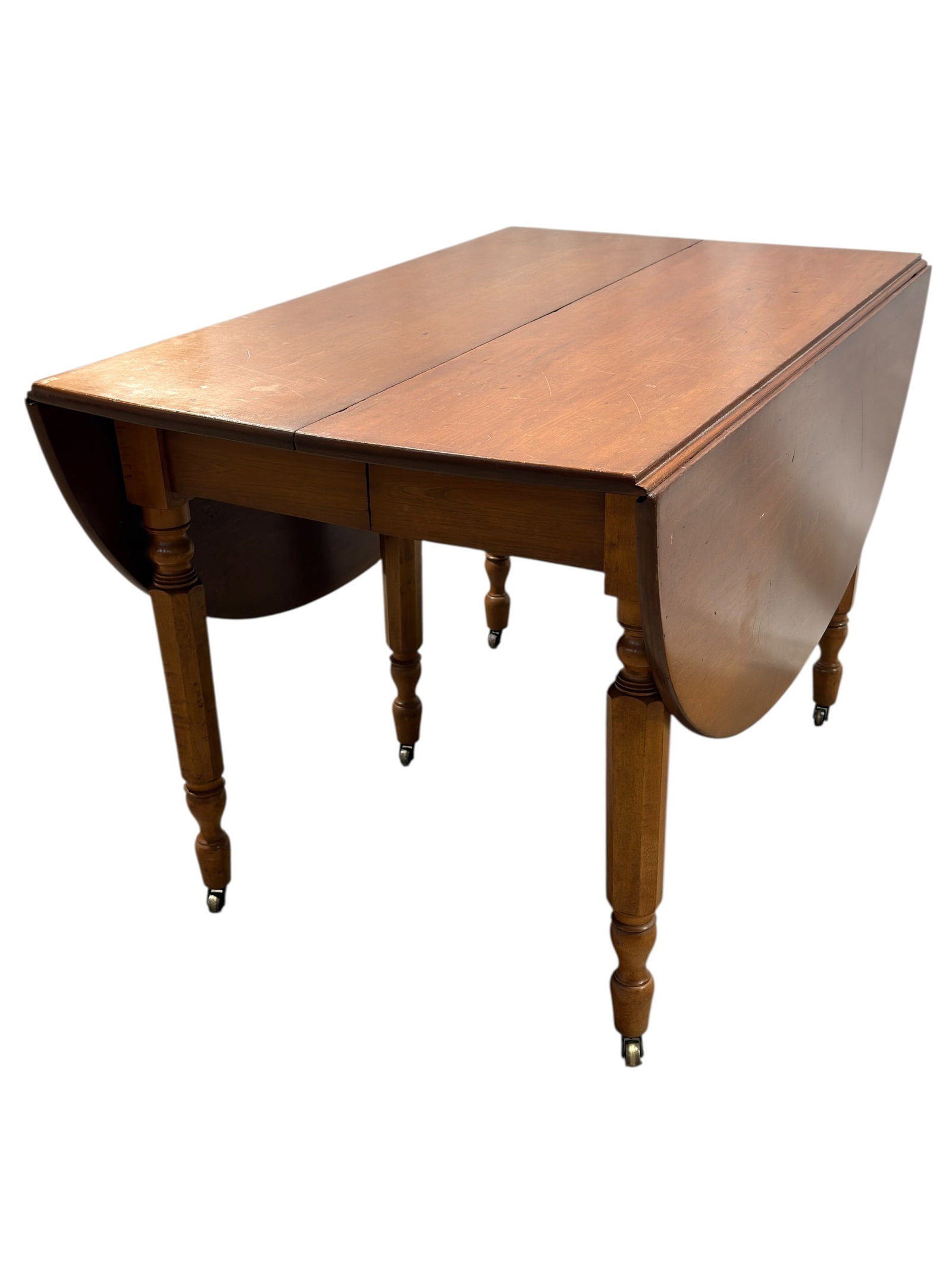 Vintage Cherry Drop Leaf Extension Dining Table - 6