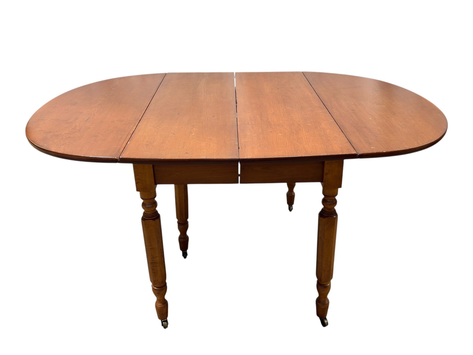 Vintage Cherry Drop Leaf Extension Dining Table - 7