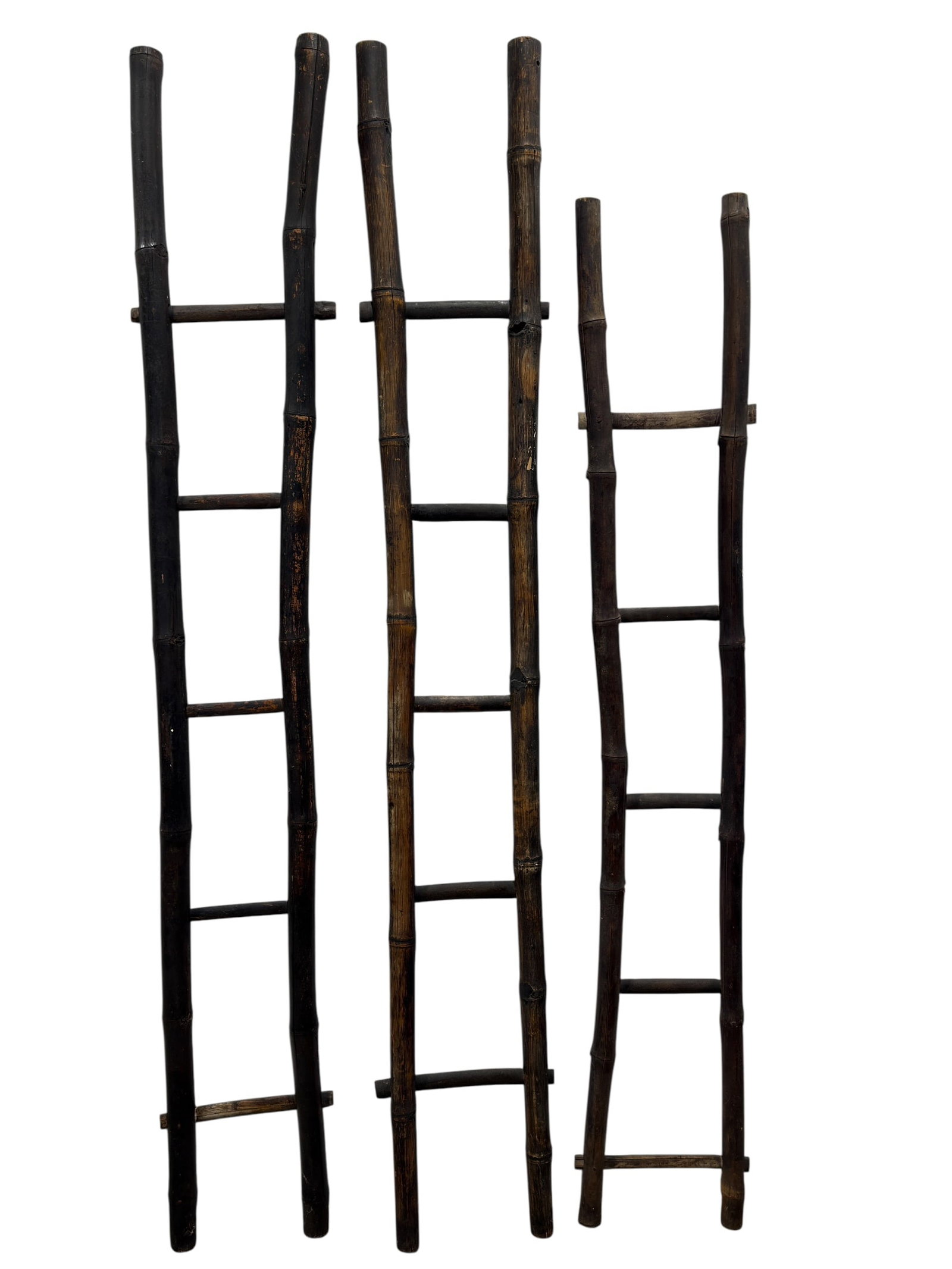 (3) Rustic Bamboo Ladders, 20th Century (1 of 10)