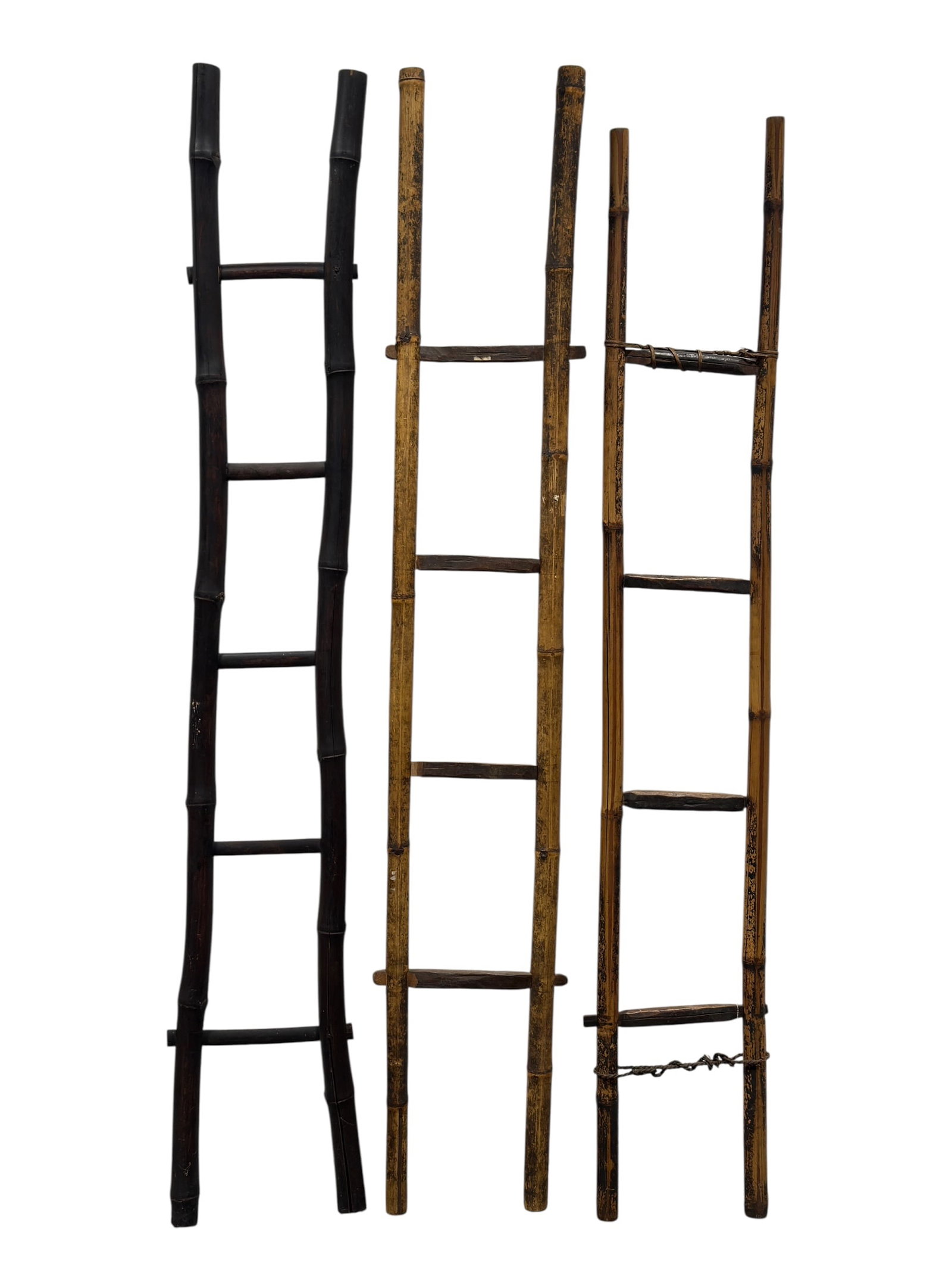 (3) Rustic Bamboo Ladders, 20th Century (1 of 10)