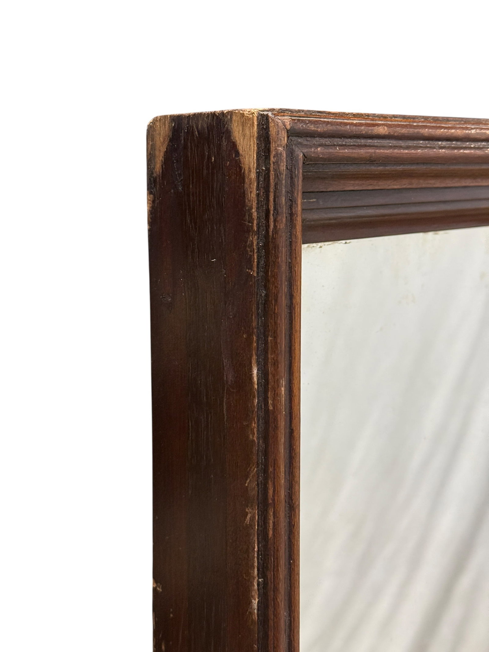 Large Rectangular Dark Wood Framed Wall Mirror - 6