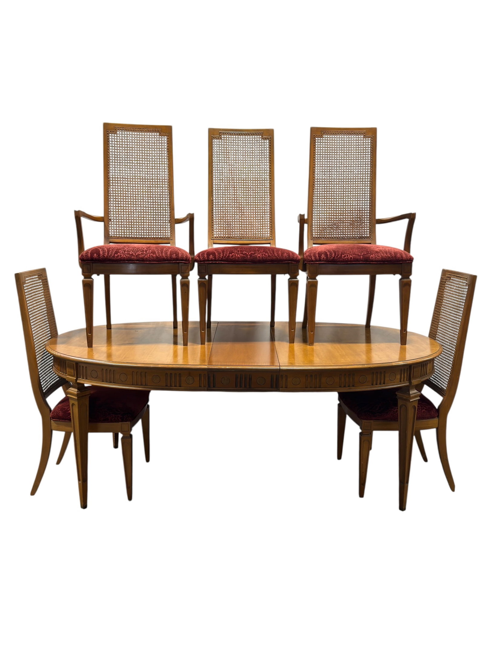 Vintage Thomasville Neoclassical Cane Back Dining Set (1 of 17)