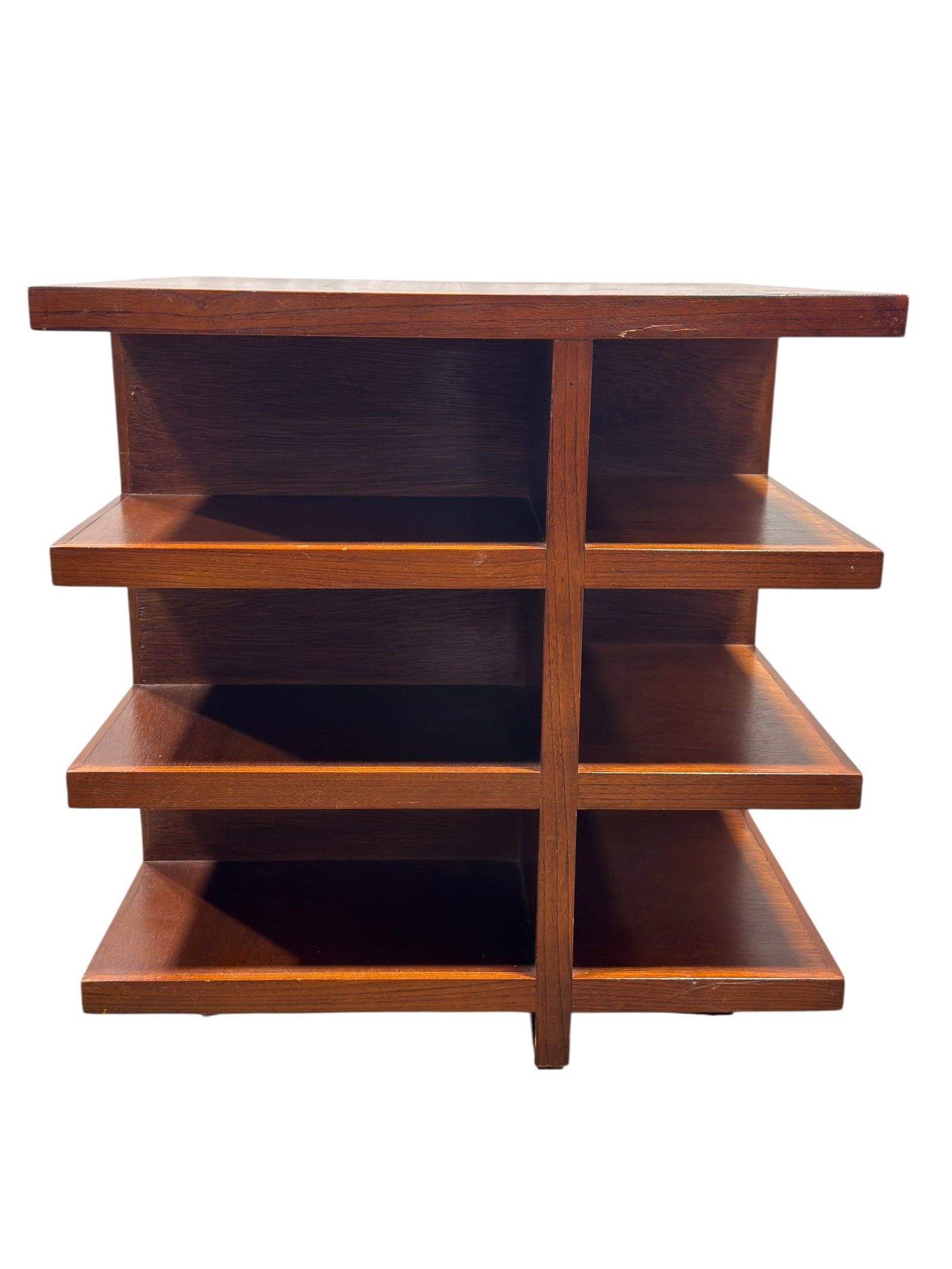 Vintage Burl Wood Tiered Bookcase/Side Table (1 of 7)