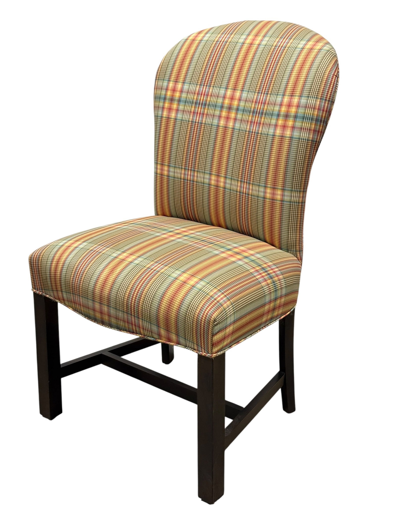Traditional Plaid Upholstered Armless Accent Chair (1 of 7)
