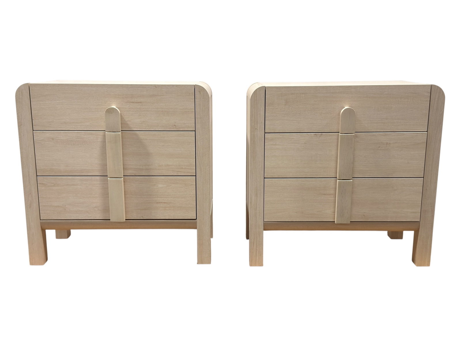 Pair of Contemporary Cerused 3 Drawer Nightstands (1 of 6)