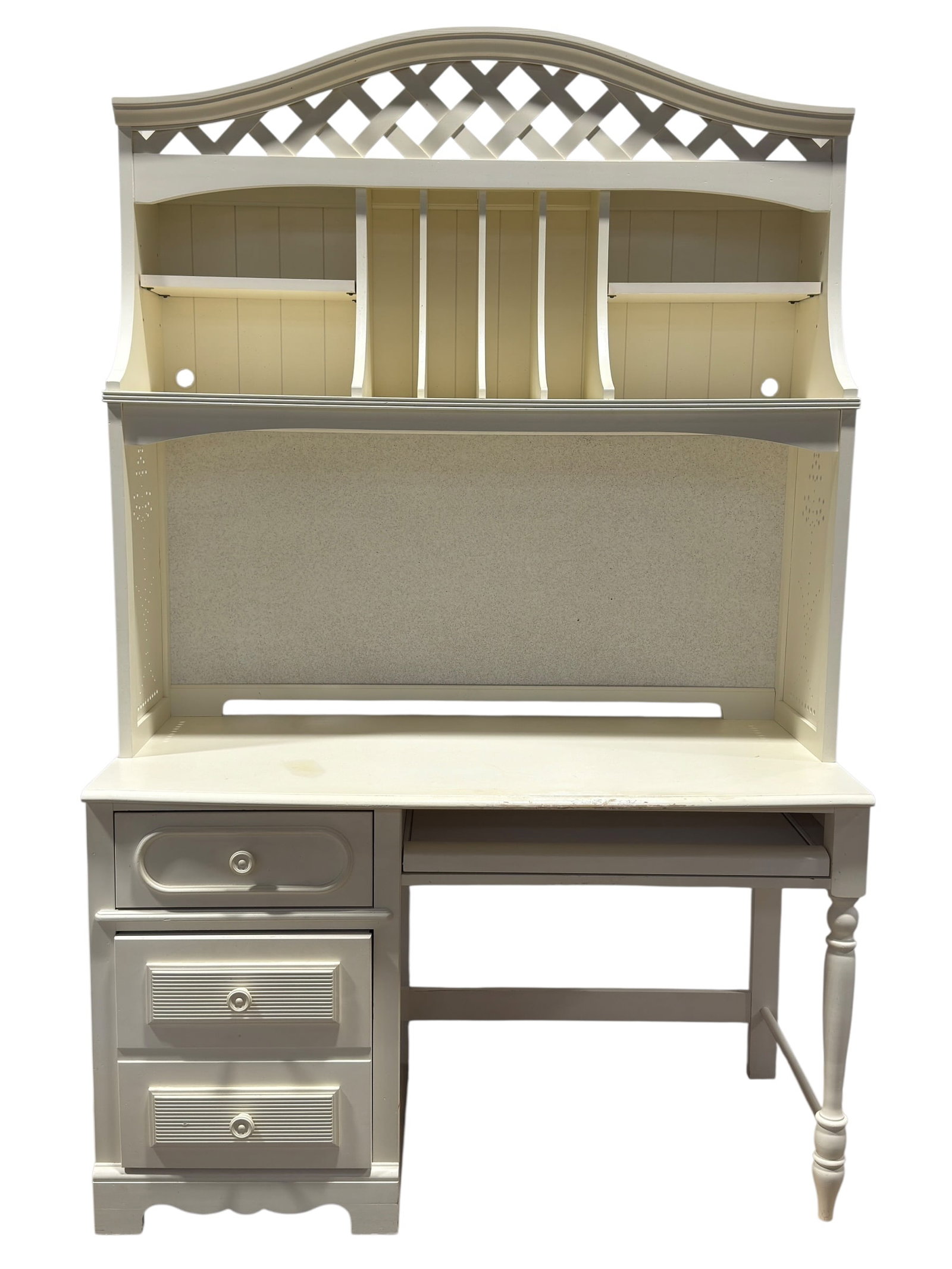 Stanley Furniture White Desk w/ Hutch (1 of 10)