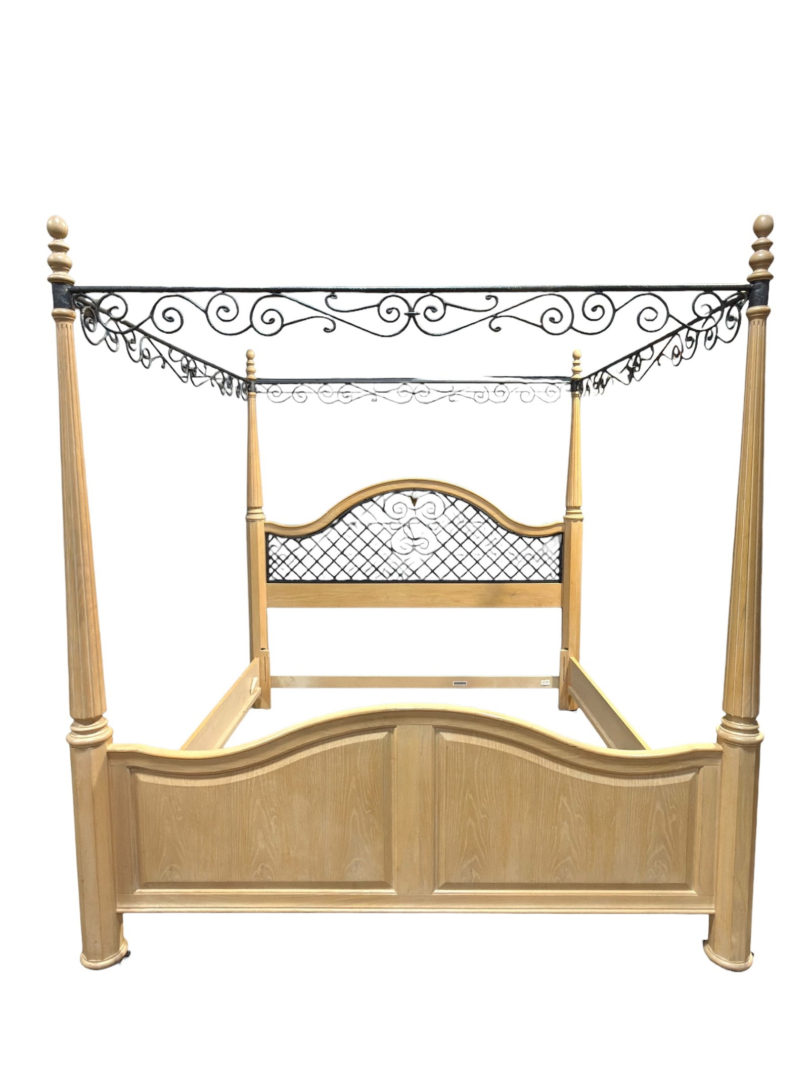 Thomasville 4 Poster Canopy Bed w/ Decorative Black Ironwork (1 of 12)