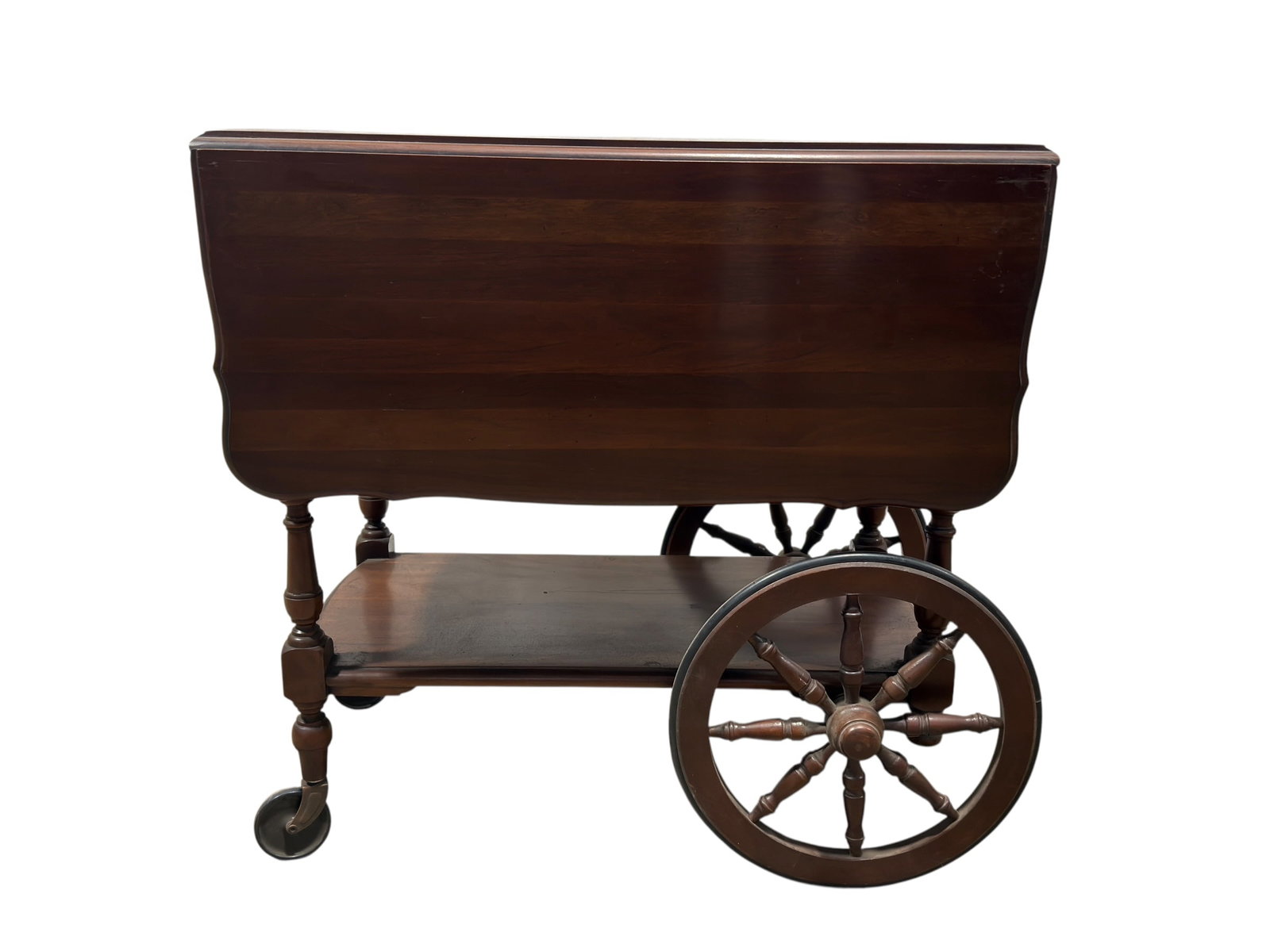 Fleetwood Furniture Co. Vintage Mahogany Drop Leaf Tea Cart (1 of 11)