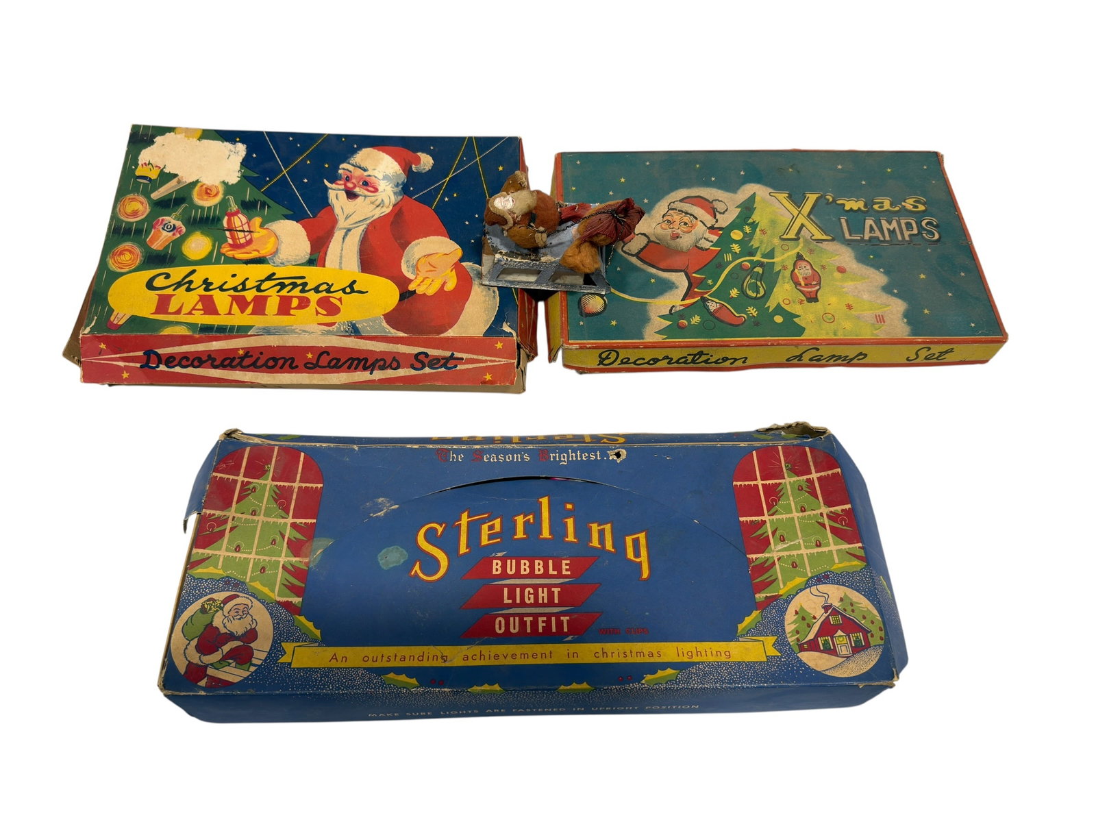 Collection of Figural Christmas Lights, Boxed Christmas Lamp Sets & Santa Sleigh (1 of 12)
