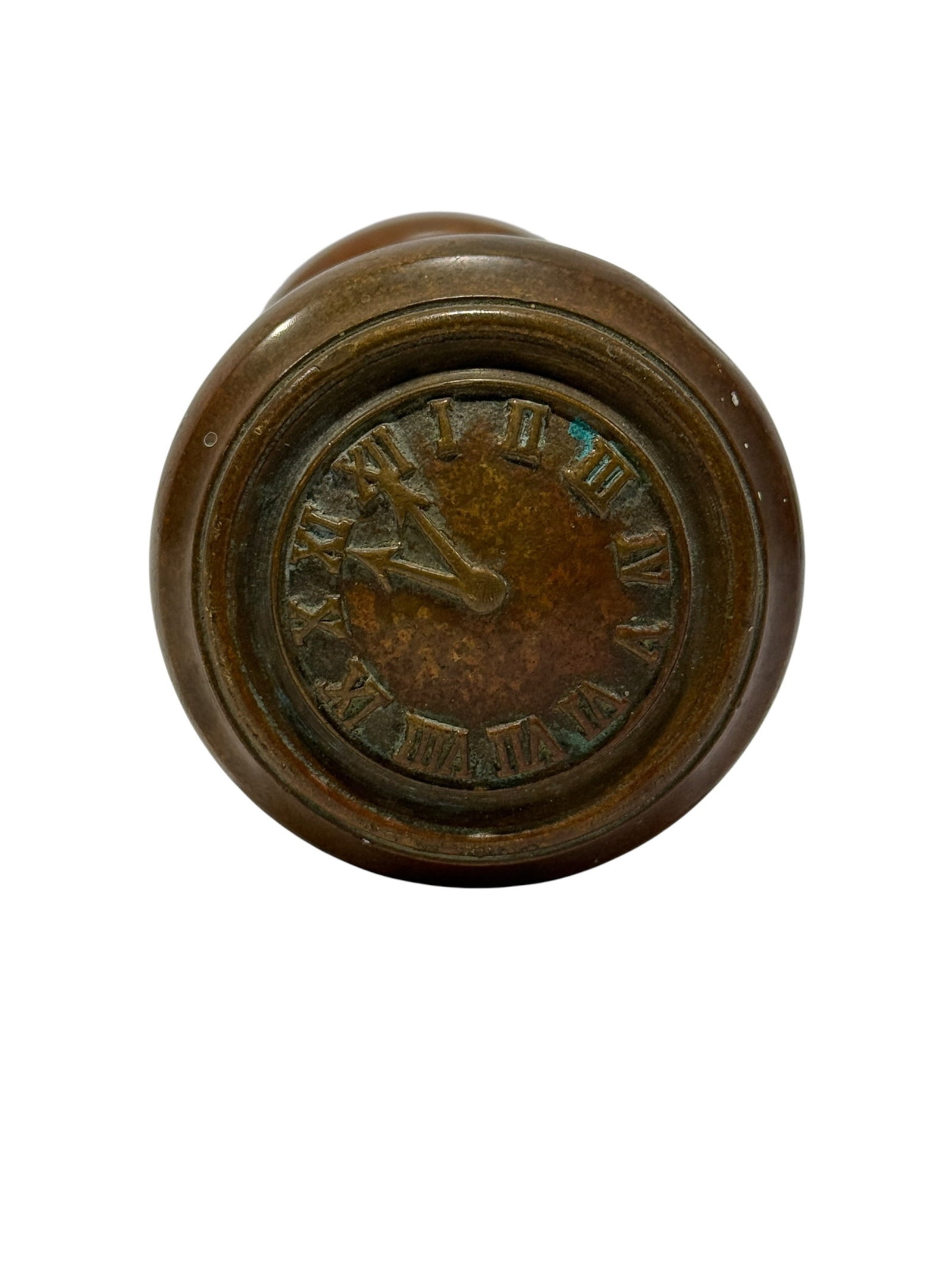 19th Century Bronze Clock-Face Door Knobs w/ Spindle - 3